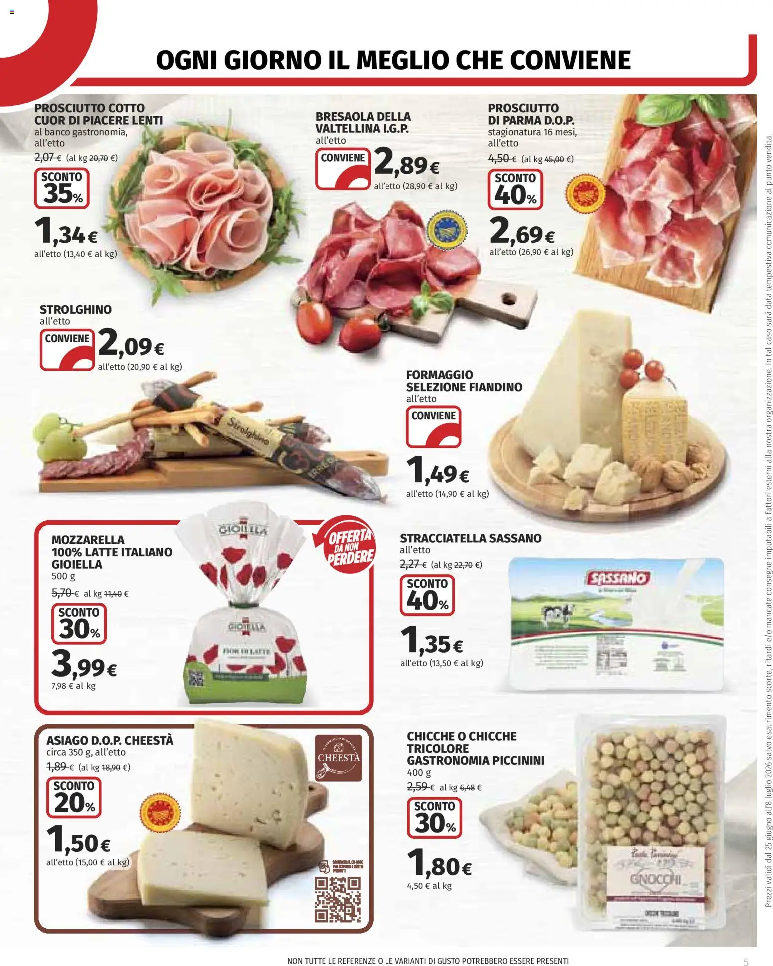 Volantino COOP del 25/06/2026 | Pagina: 5 | Prodotti: Prosciutto Cotto, Bresaola, Latte, Data