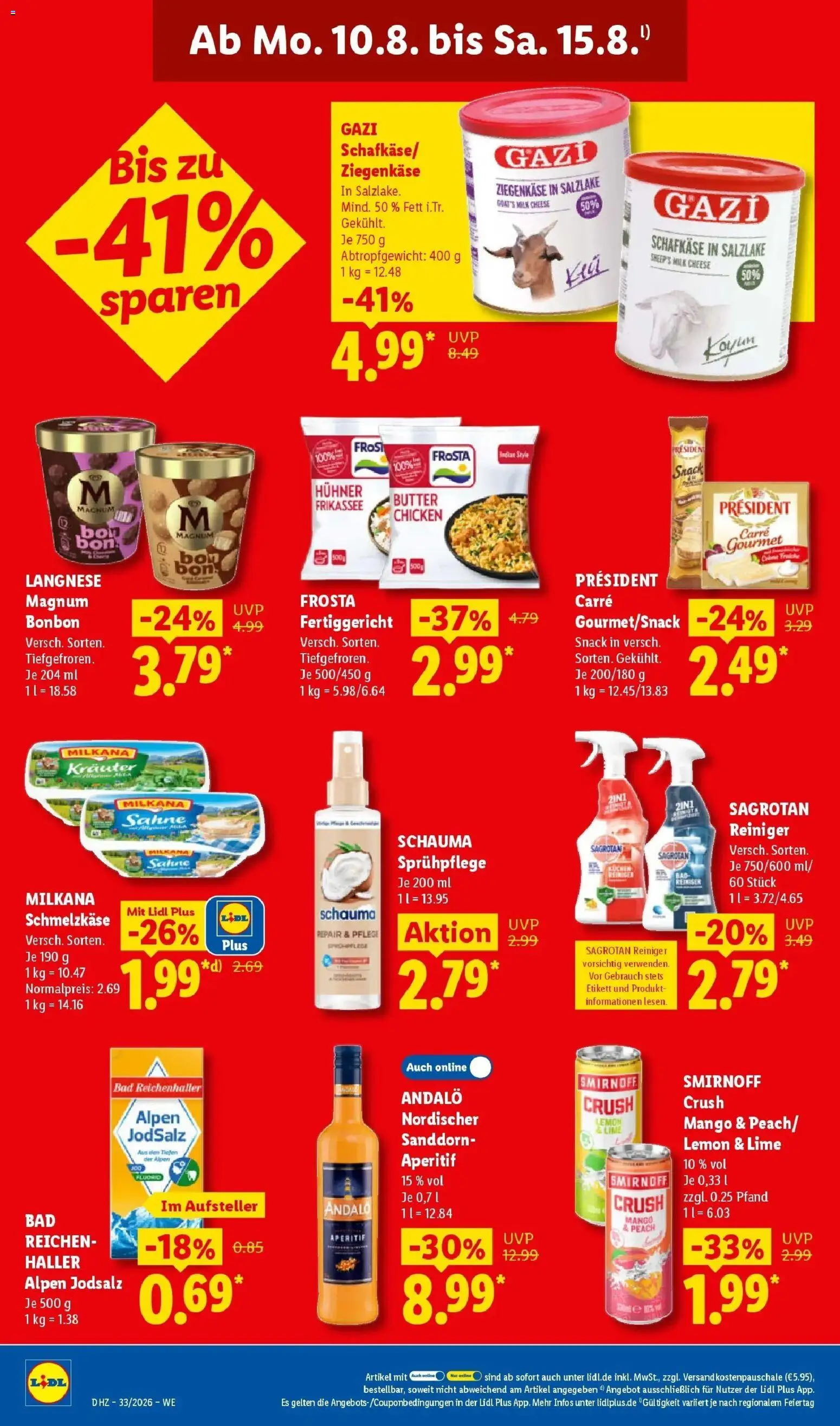 Lidl Prospekt Künzell – gültig ab 10.08.2026 | Seite: 22 | Produkte: Butter, Sanddorn, Smirnoff, Sahne