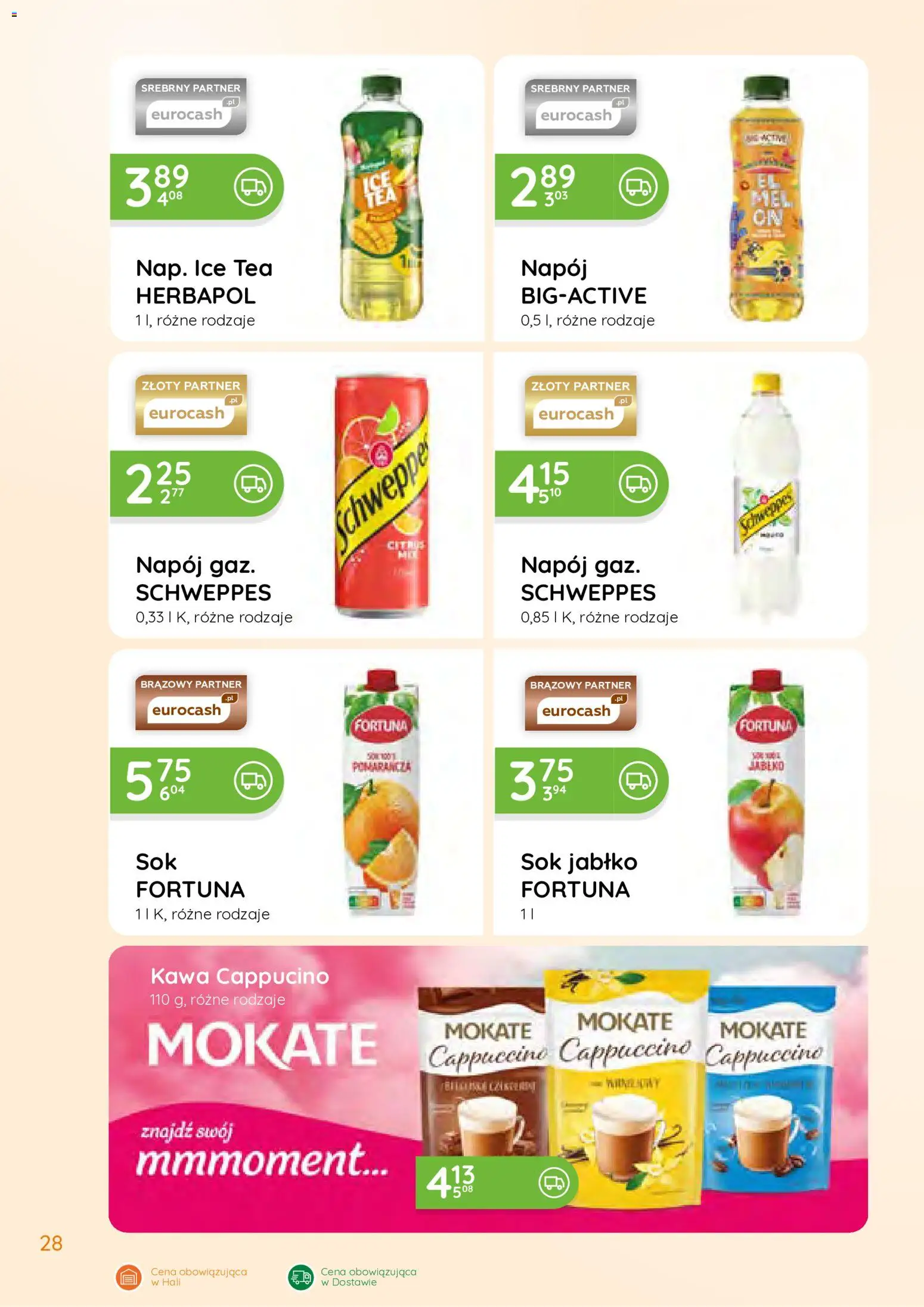 Eurocash gazetka - Południowy Wschód od 27.07.2026 | Strona: 28 | Produkty: Ice Tea, Cappuccino, Kawa, Sok