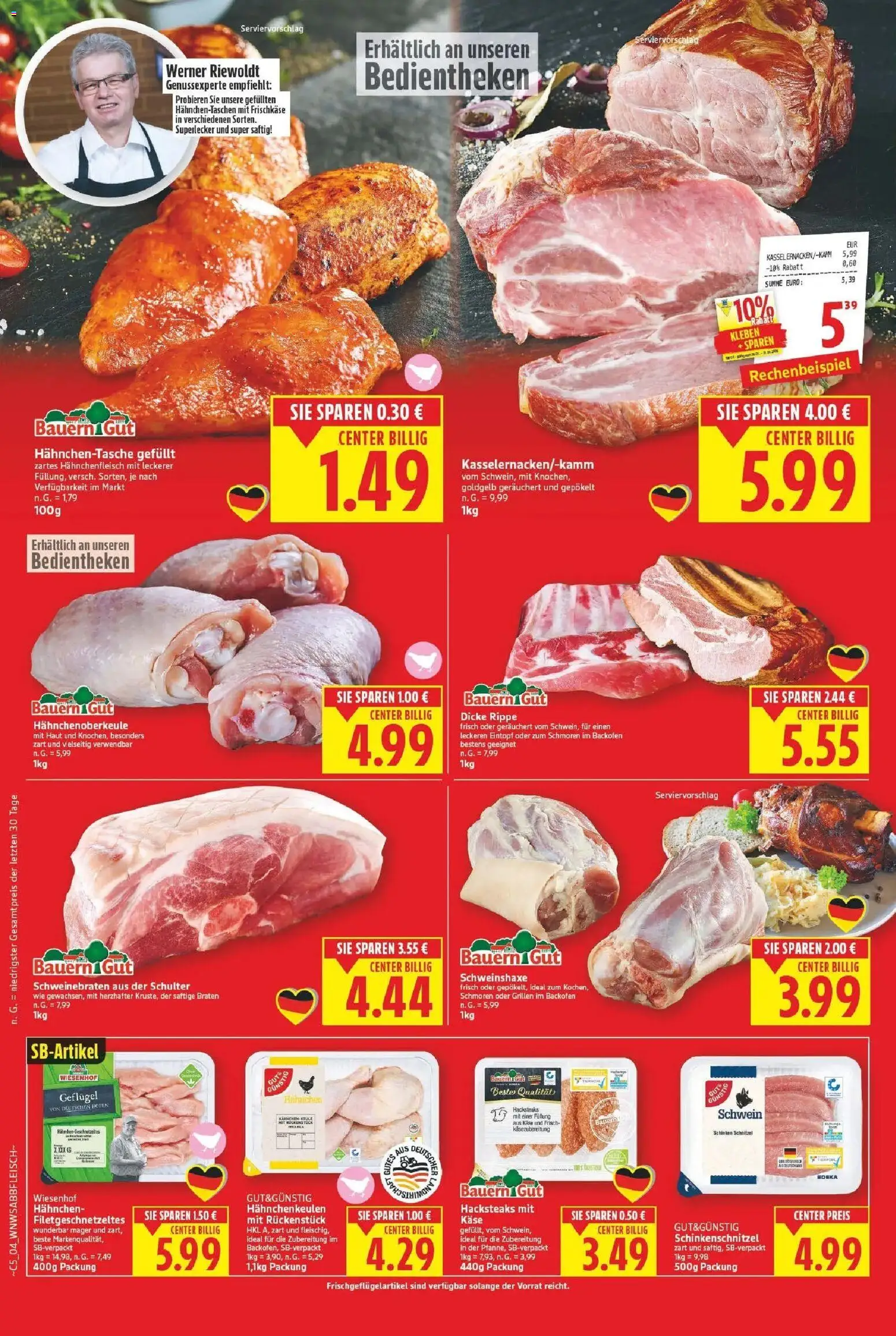 E center - Wochenangebote – gültig ab 10.05.2026 | Seite: 4 | Produkte: Hahnchen, Schnitzel, Backofen, Frischkase