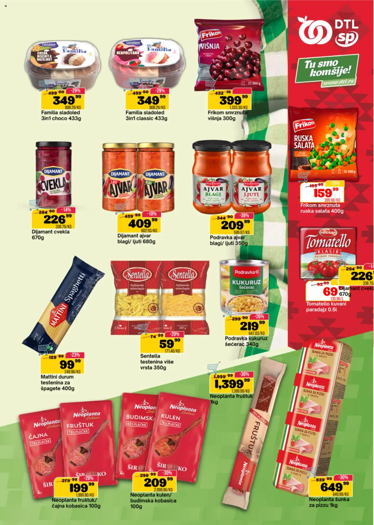 Senta Promet katalog - važi od 23.09.2026 | Strana: 7 | Proizvode: Sladoled, Salata, Kukuruz šećerac, Kobasica
