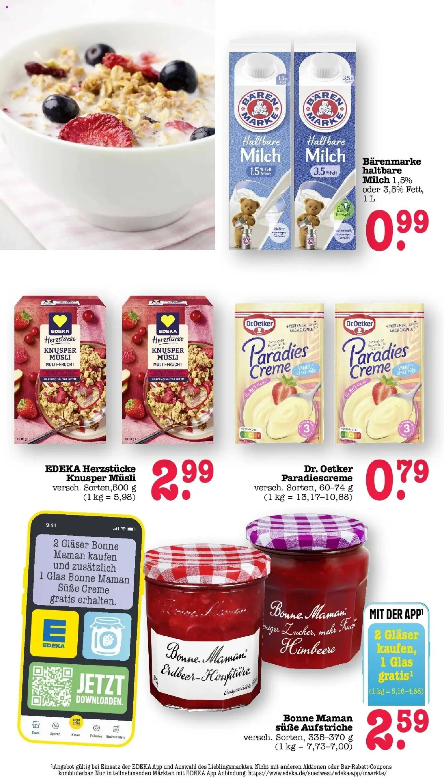 Edeka Prospekt Mainz-Weisenau (ab 10.08.2026) » Angebote Online | Seite: 41 | Produkte: Musli, Milch, Haltbare milch, Creme