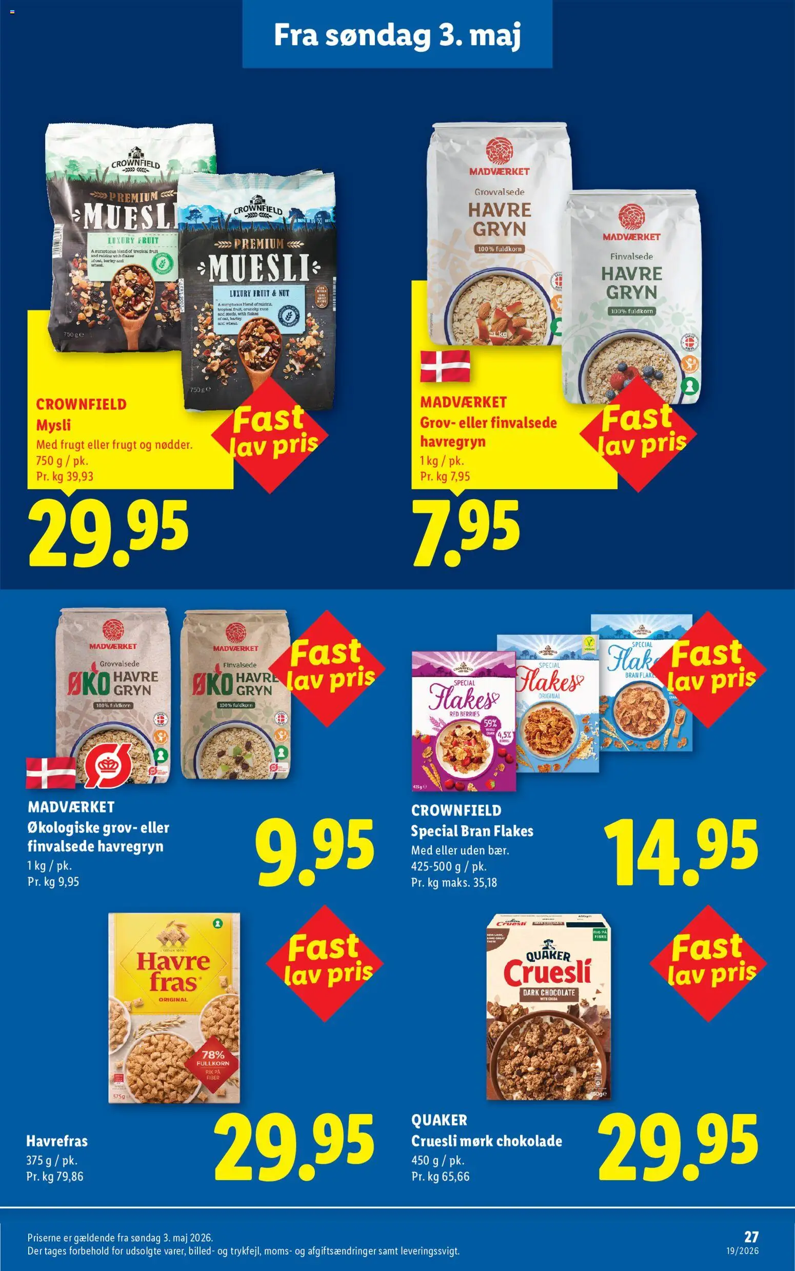 Lidl tilbudsavis – gyldig fra 03/05/2026 | Side: 27 | Produkter: Chokolade, Havregryn