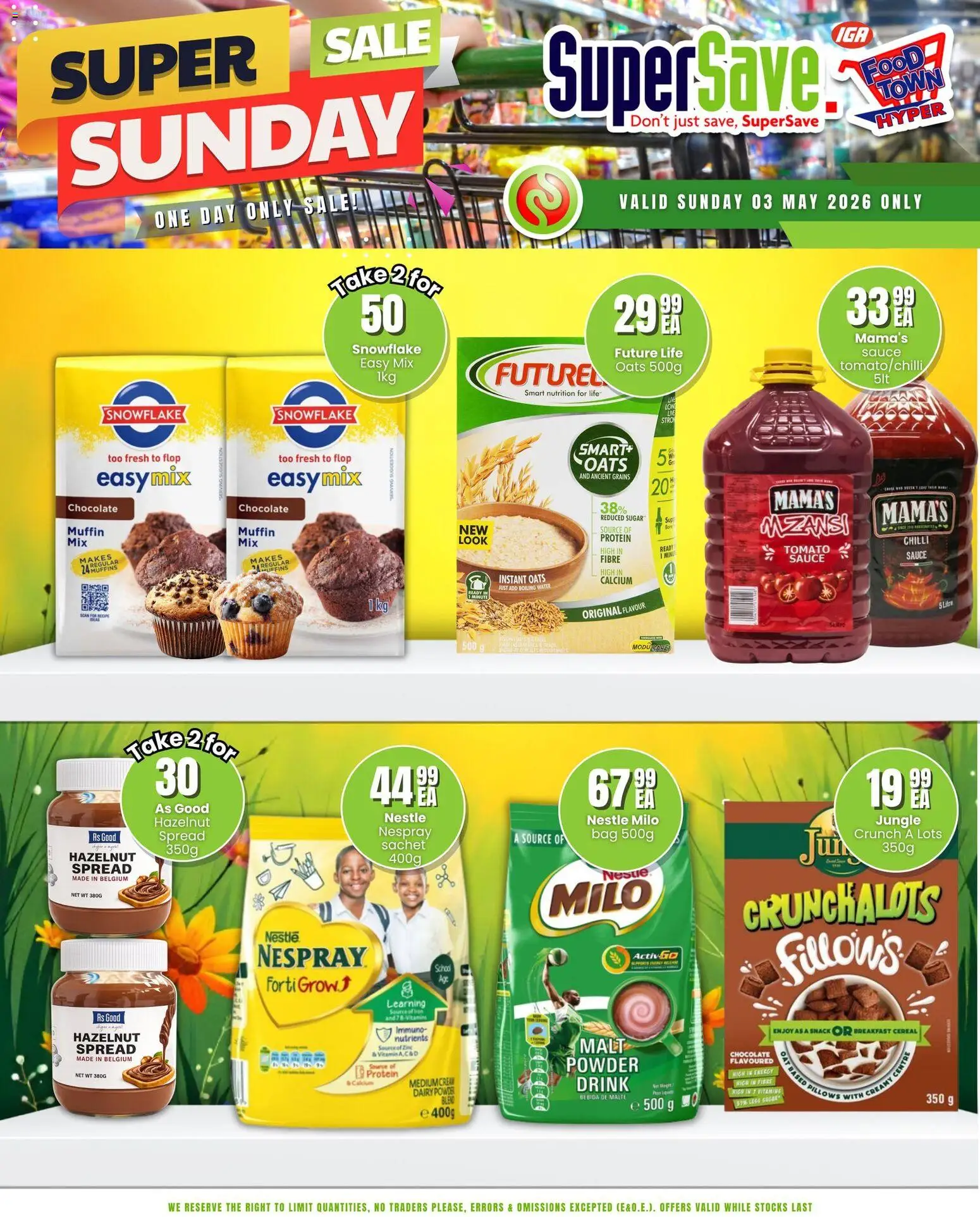 New Super Save catalogue – valid from 03.05.2026 | Page: 4 | Products: Chocolate, Sauce, Sugar, Chilli