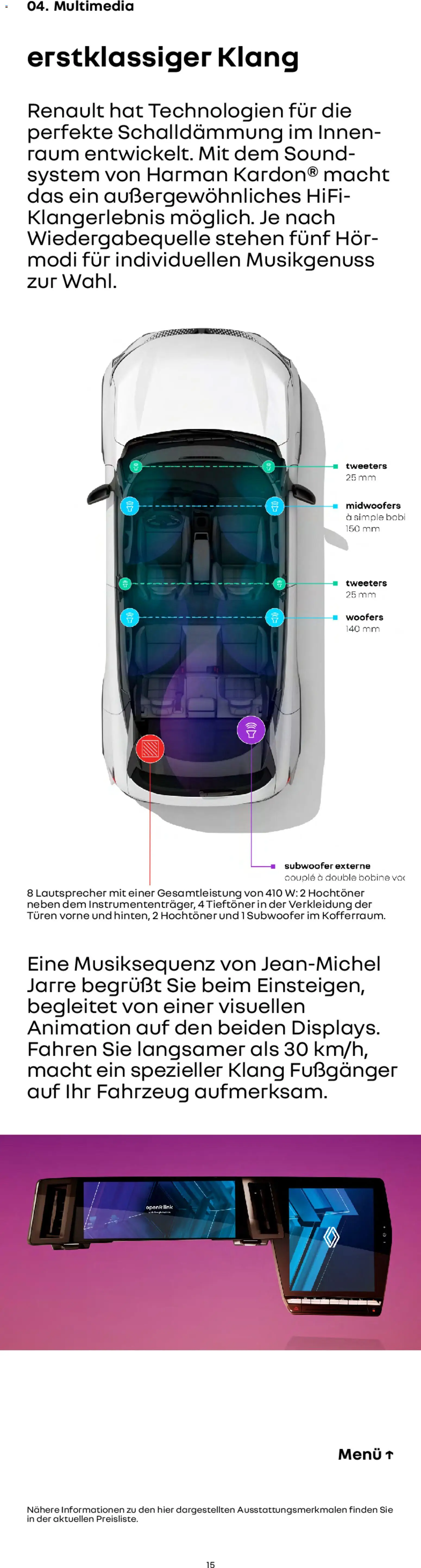 Renault Scenic E-Tech – gültig ab 15.01.2026 | Seite: 15 | Produkte: Hifi, Lautsprecher
