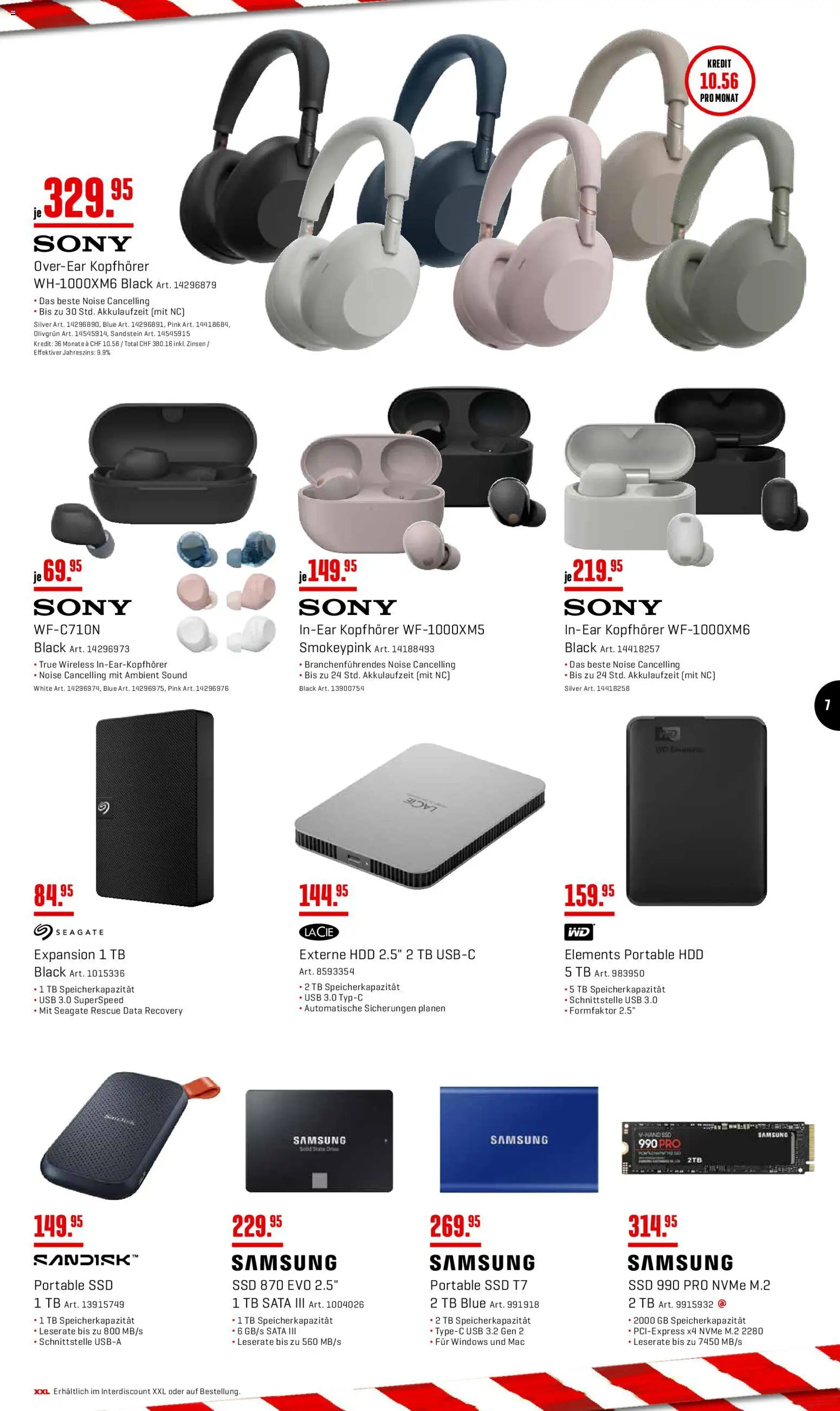 Interdiscount aktionen – gültig ab 21.09.2026 | Seite: 7 | Produkte: Kopfhörer, Samsung, Usb, Sony