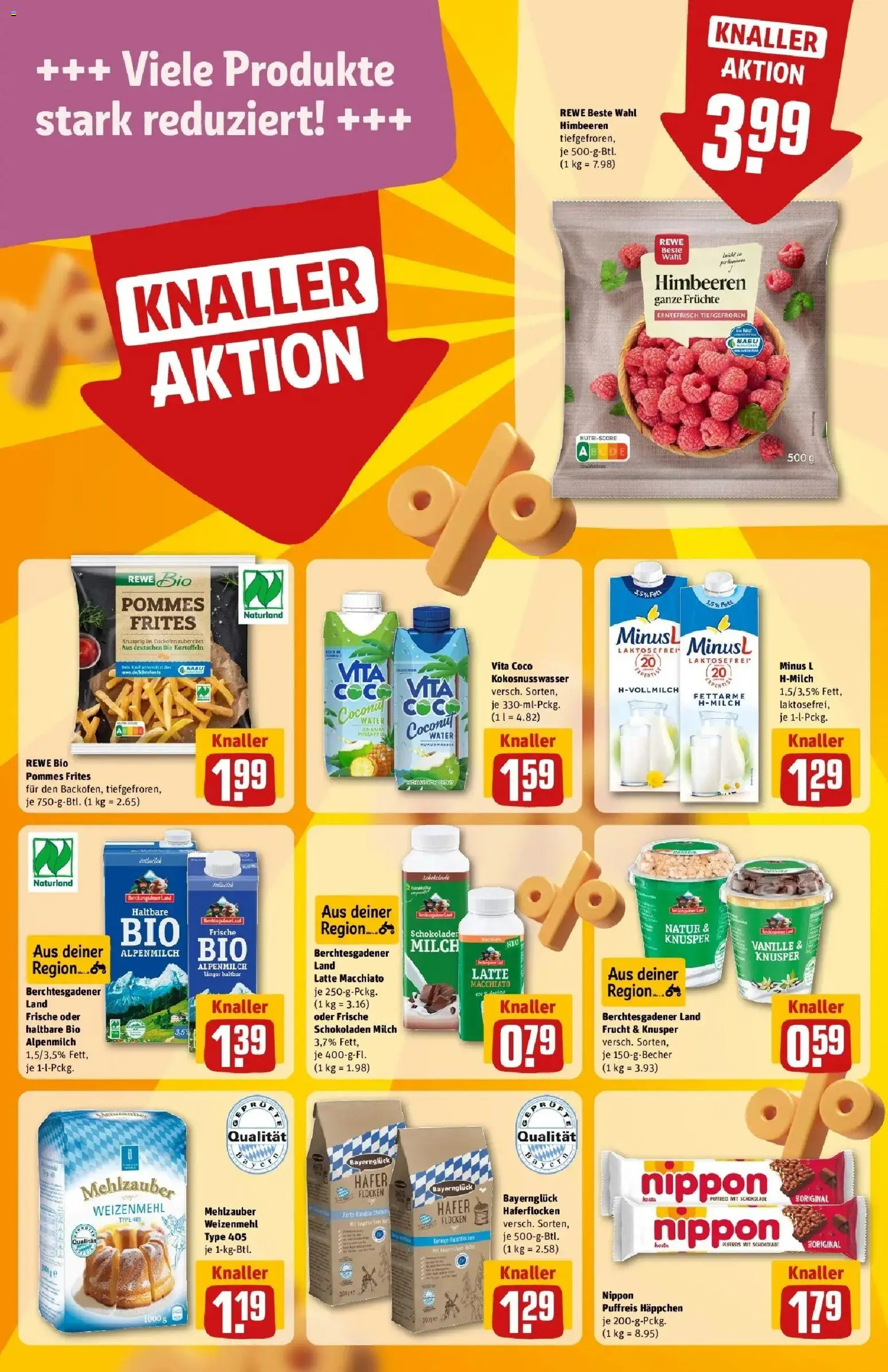 REWE Prospekt ab 31.08.2026 zum Blättern » Angebote | Seite: 18 | Produkte: Milch, Schokolade, Pommes frites, Kartoffeln