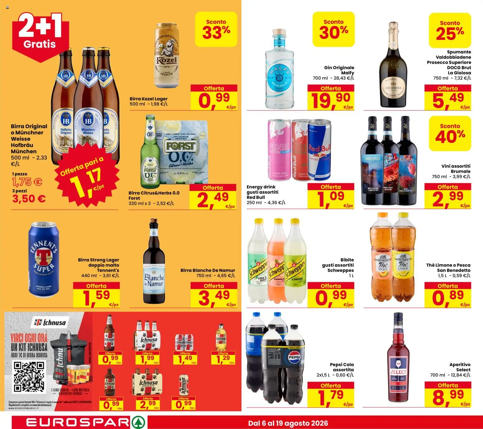 Volantino Eurospar del 01/08/2026 | Pagina: 16 | Prodotti: Limone, Pesca, The, Spumante