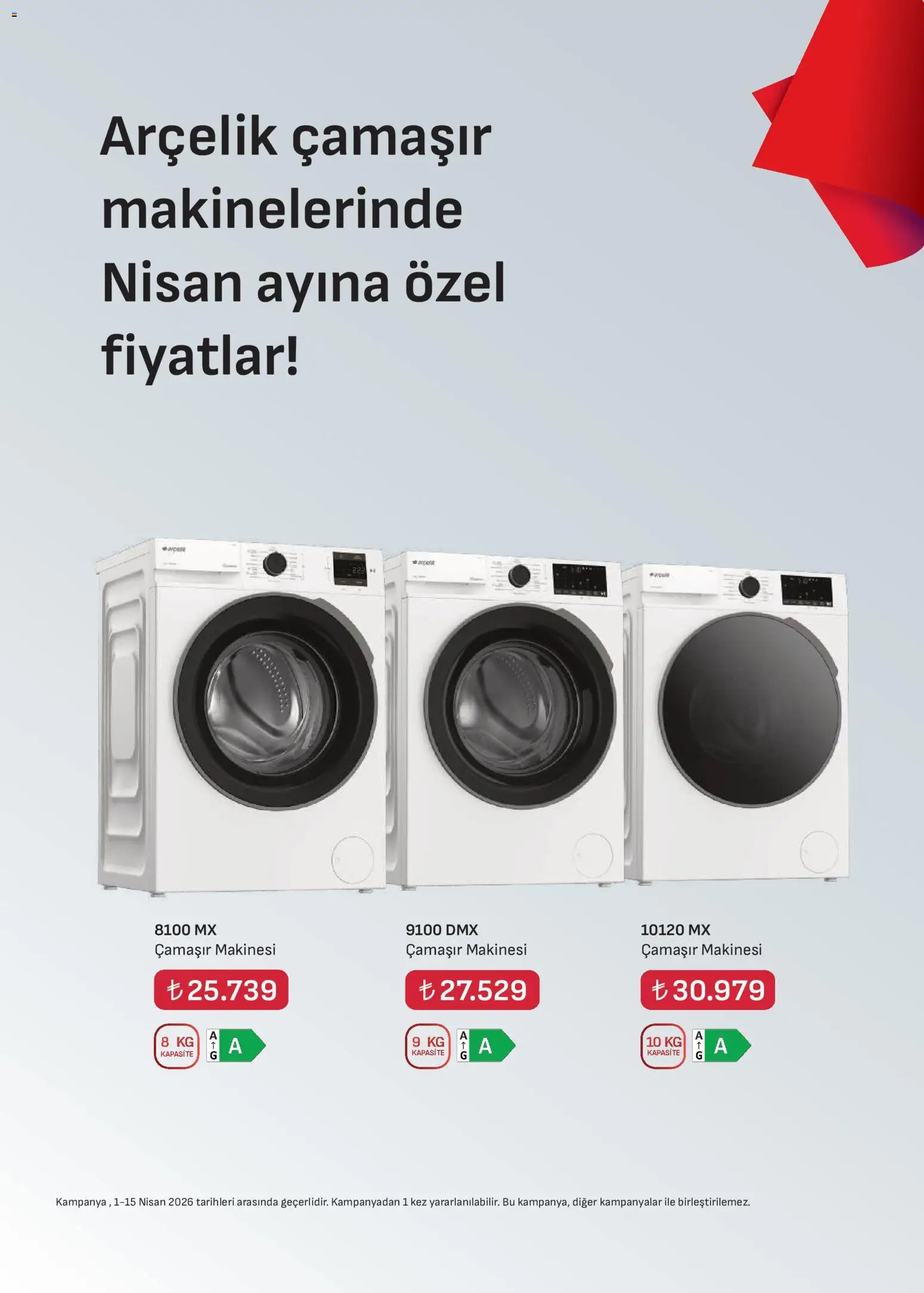 Arçelik Katalog - 01.04.2026 tarihinden itibaren geçerlidir | Sayfa: 23 | Ürünler: Çamaşır makinesi