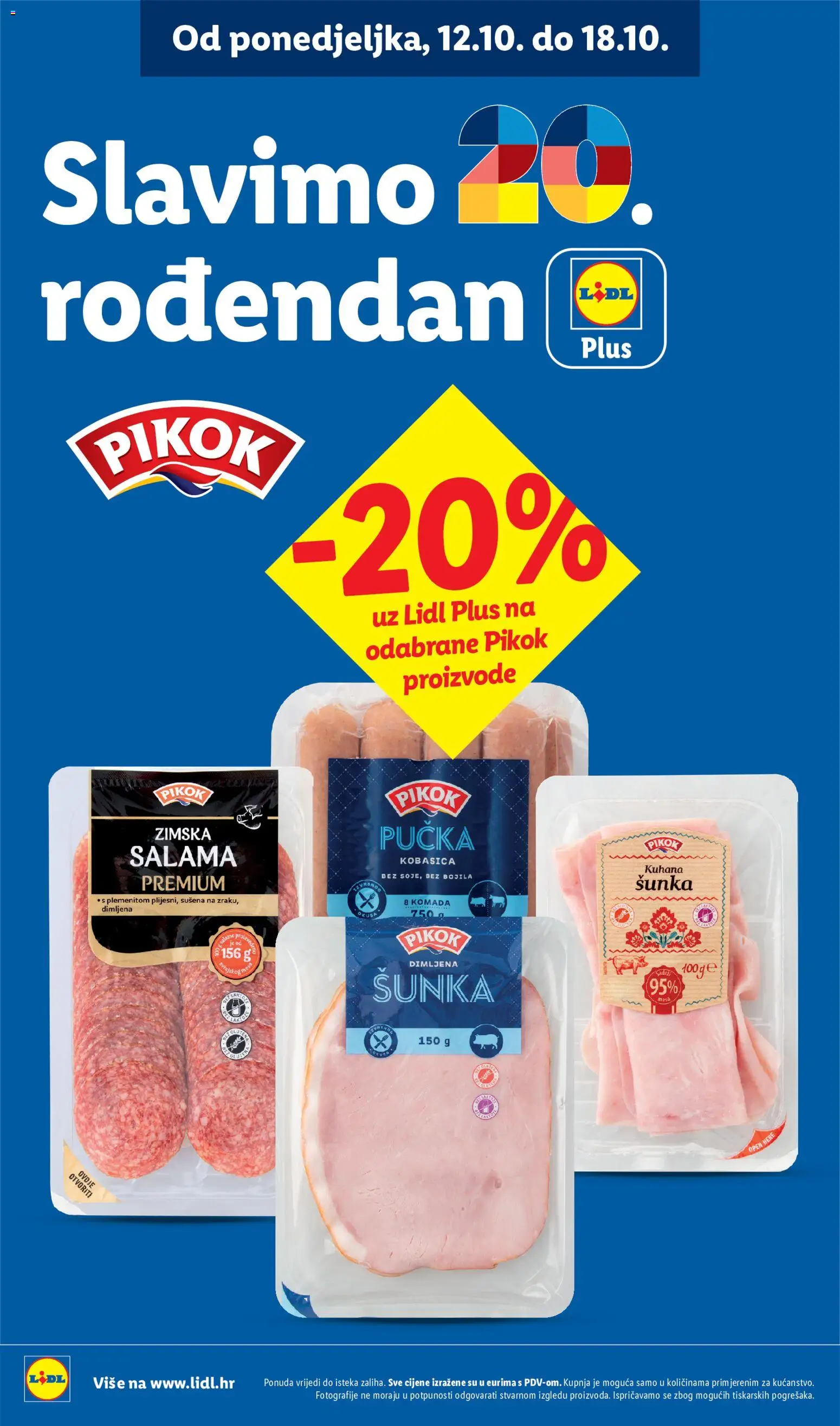Lidl katalog | vrijedi od 12.10.2026 | Stranica: 12 | Proizvodi: Pikok, Salama, Šunka, Kobasica