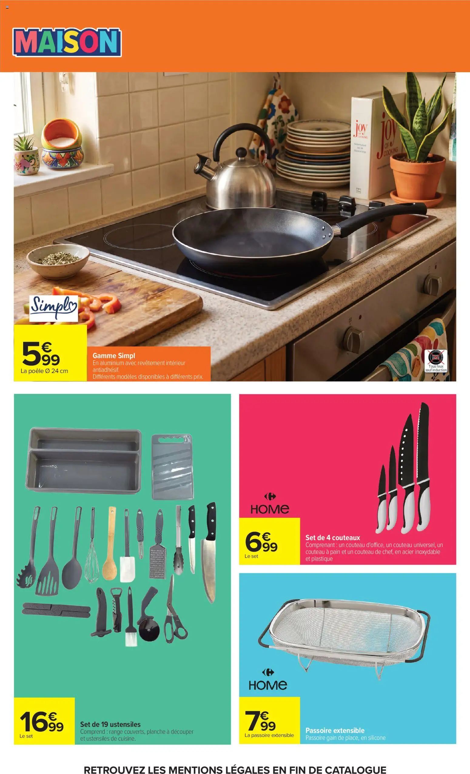 {H1} | Page: 69 | Produits: Passoire, Poêle, Planche à découper, Pain