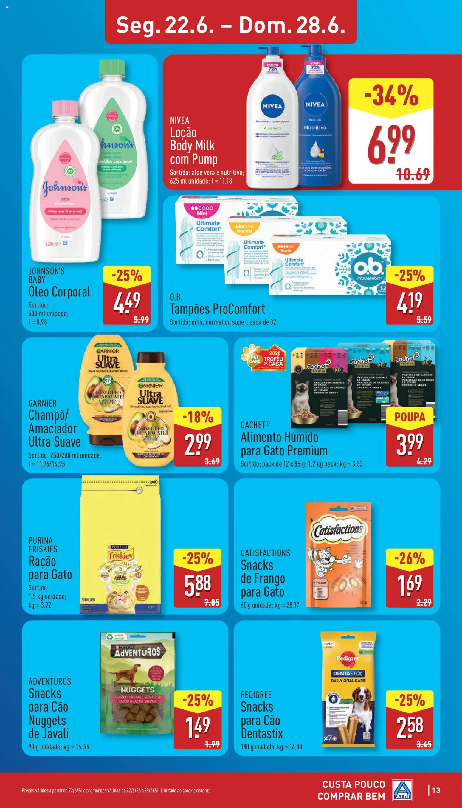Aldi folheto │ válido de 22.06.2026 | Página: 13 | Produtos: Frango, Óleo, Nuggets
