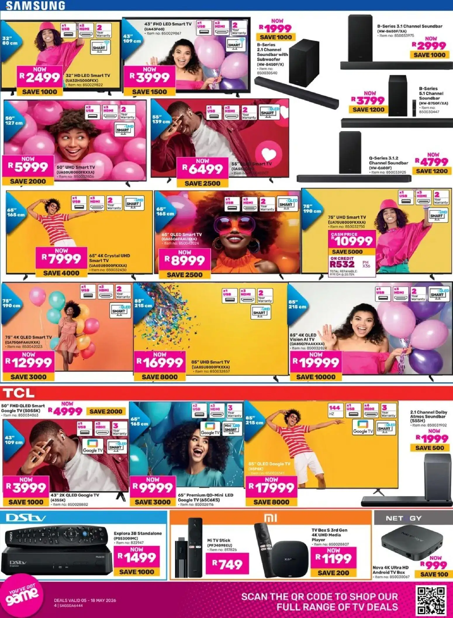 New Game catalogue – valid from 05.05.2026 | Page: 9 | Products: Player, Box, Soundbar, Subwoofer