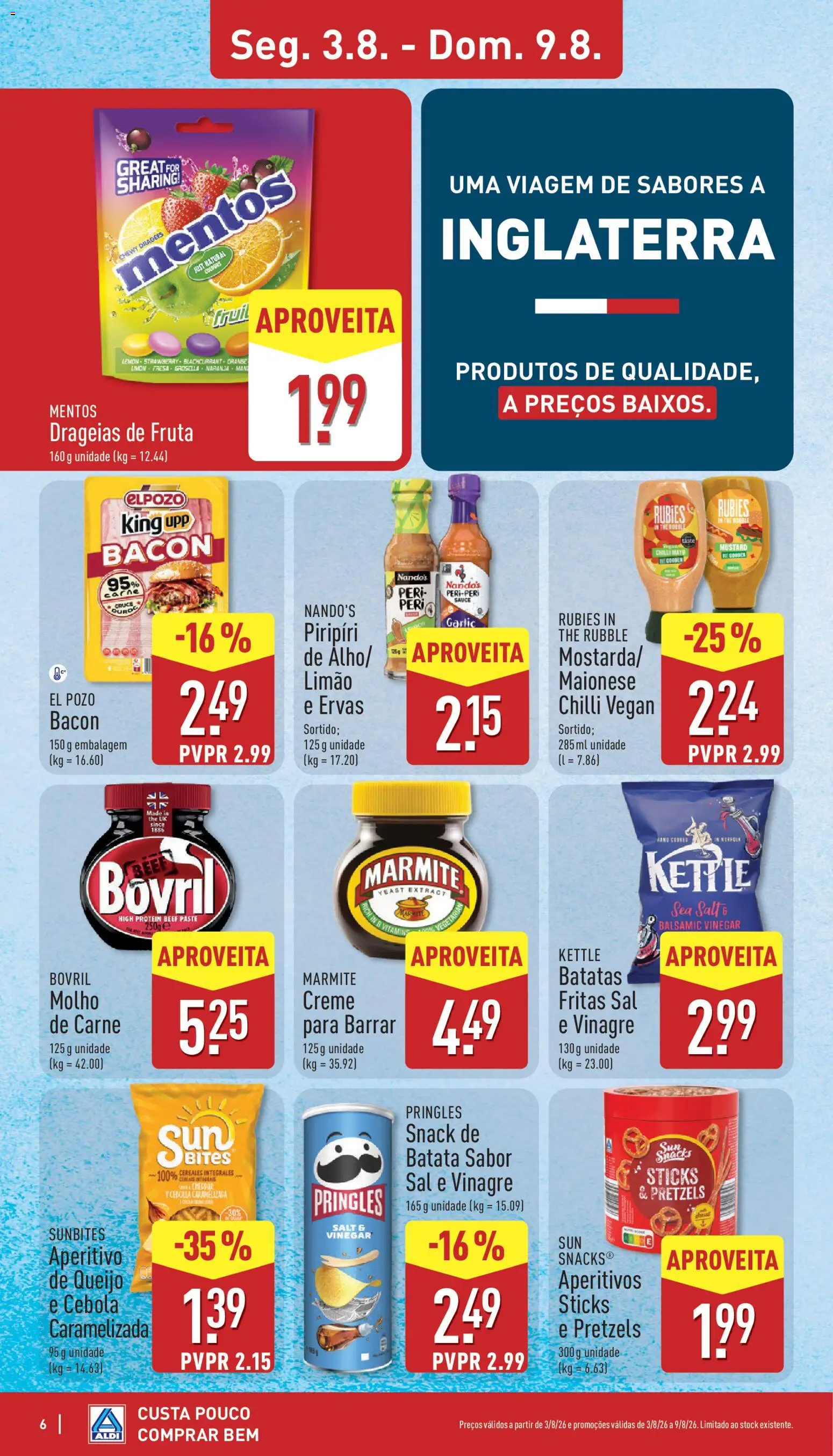 Aldi folheto │ válido de 03/08/2026 | Página: 6 | Produtos: Vinagre, Batata, Sal, Maionese