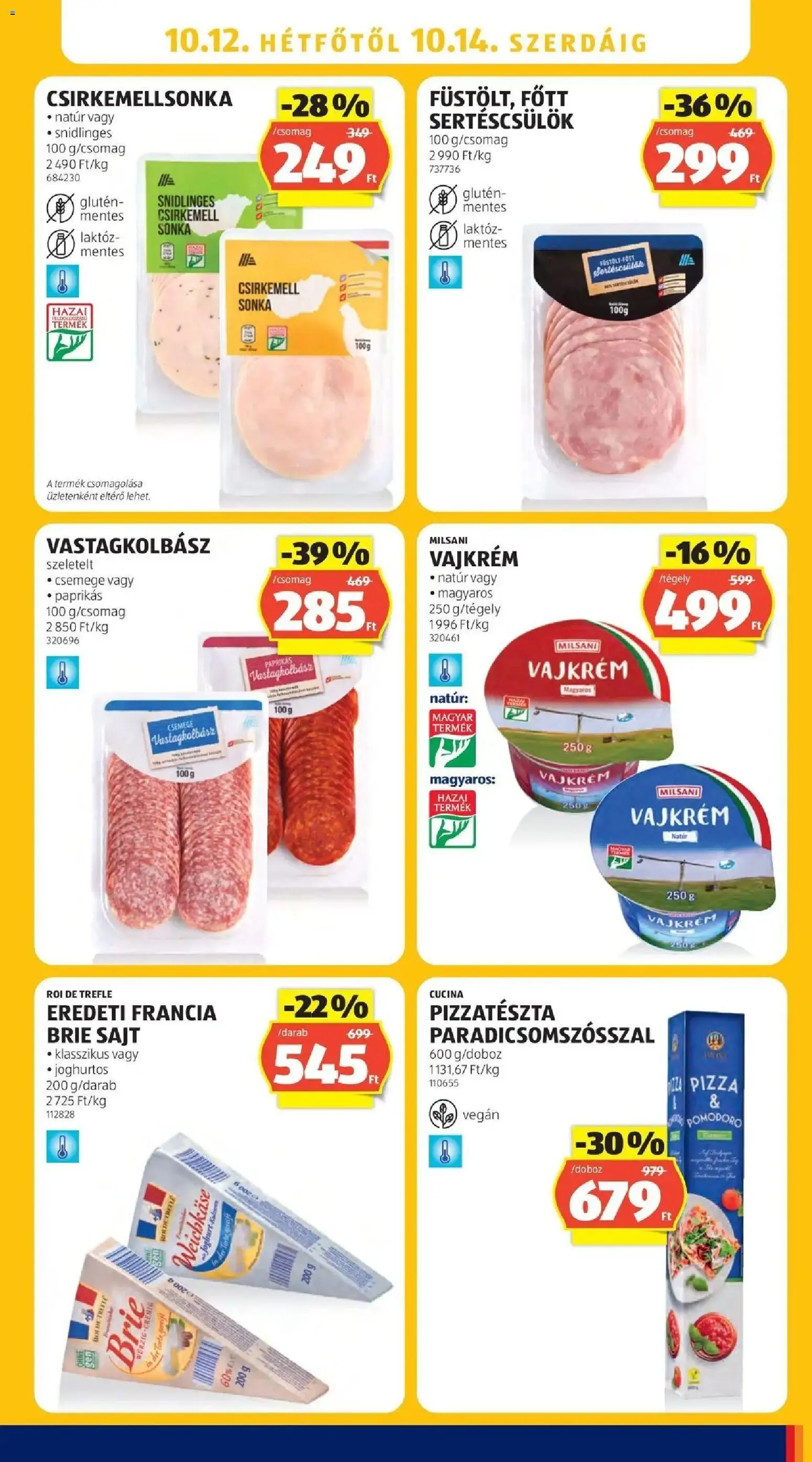 Aldi aktuális akciós újság - 2026.10.03. -tól/töl > akció, lapozható szórólap 🛍️ | Oldal: 29 | Termékek: Milsani, Vastagkolbász, Csemege, Joghurt