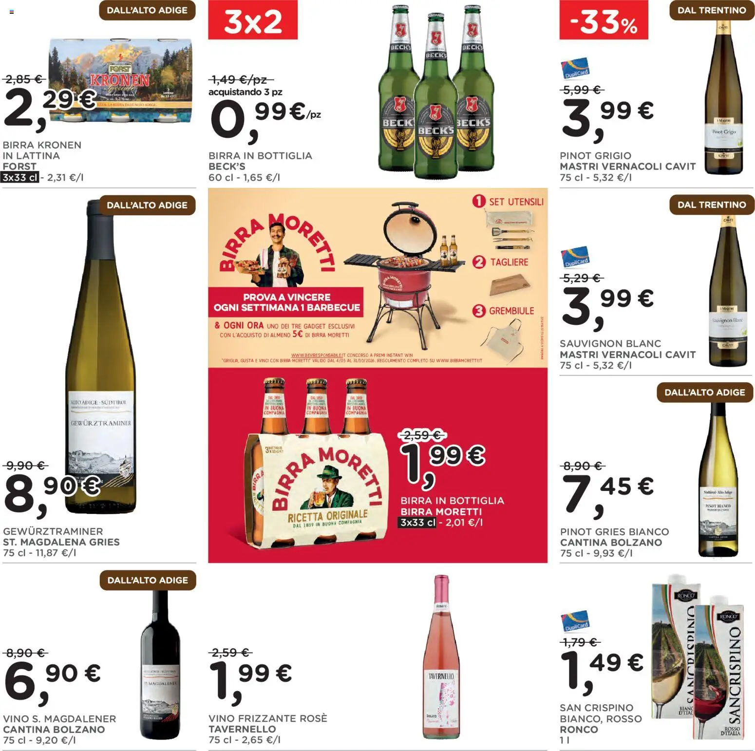 Volantino Poli del 16/09/2026 | Pagina: 23 | Prodotti: Birra, Birra Moretti, Tagliere, Bottiglia