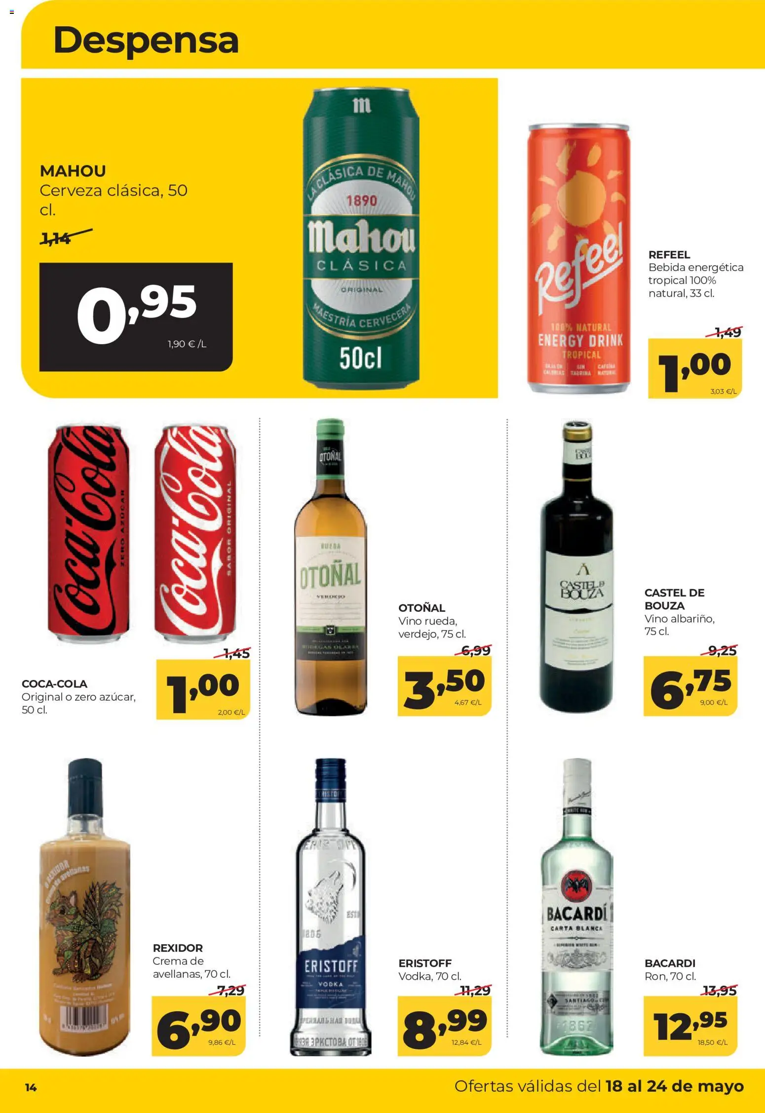 Alimerka folleto Asturias │ válido desde el 18.05.2026 | Página: 14 | Productos: Vino, Cerveza, Crema, Vodka