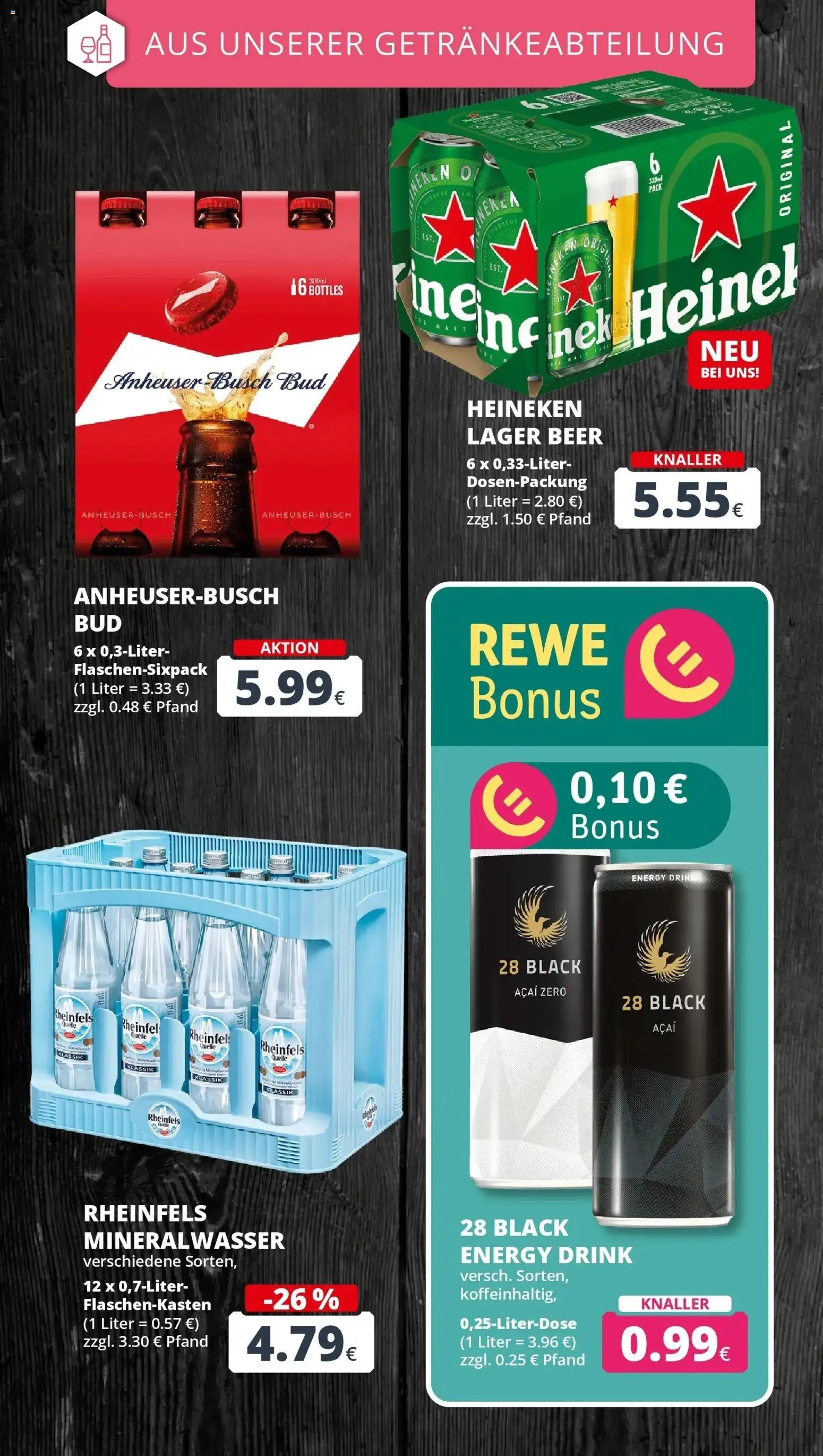 REWE Prospekt ab 28.09.2026 zum Blättern » Angebote | Seite: 20 | Produkte: Energy, Mineralwasser, Heineken, Rheinfels quelle