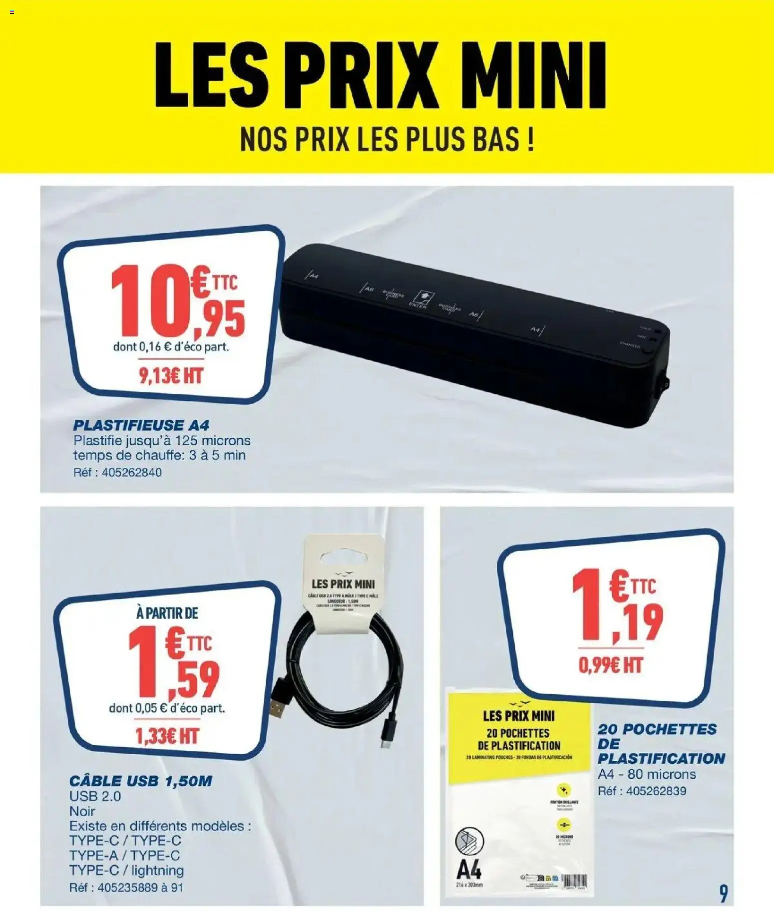 Bureau Vallée - Prix en folie! à partir du 02/11/2026 - promo en ligne | Page: 9 | Produits: Câble USB, Câble, USB, Plastifieuse
