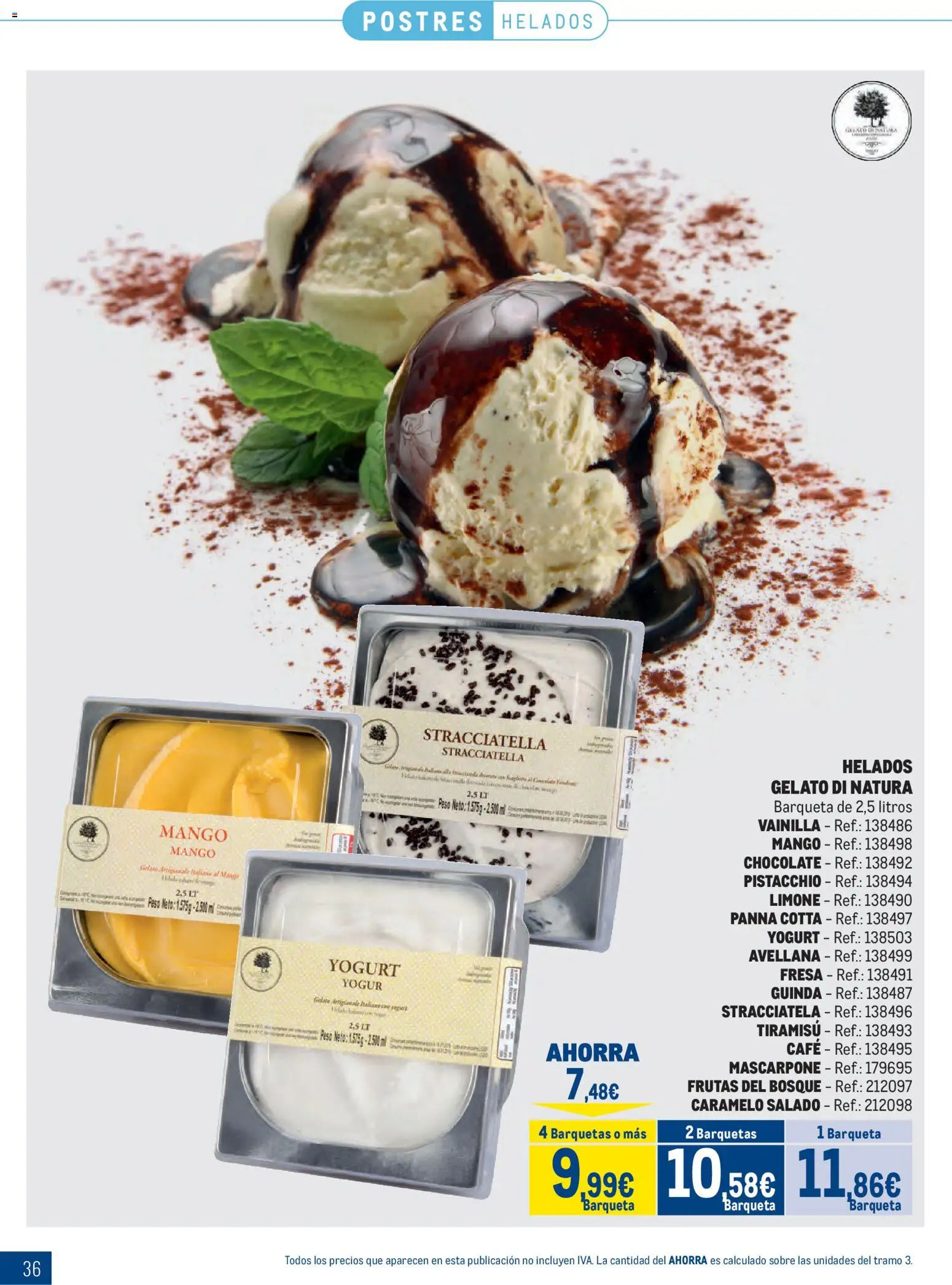Makro Congelados Centro │ válido desde el 04.05.2026 | Página: 36 | Productos: Yogur, Café, Chocolate, Ρούτερ
