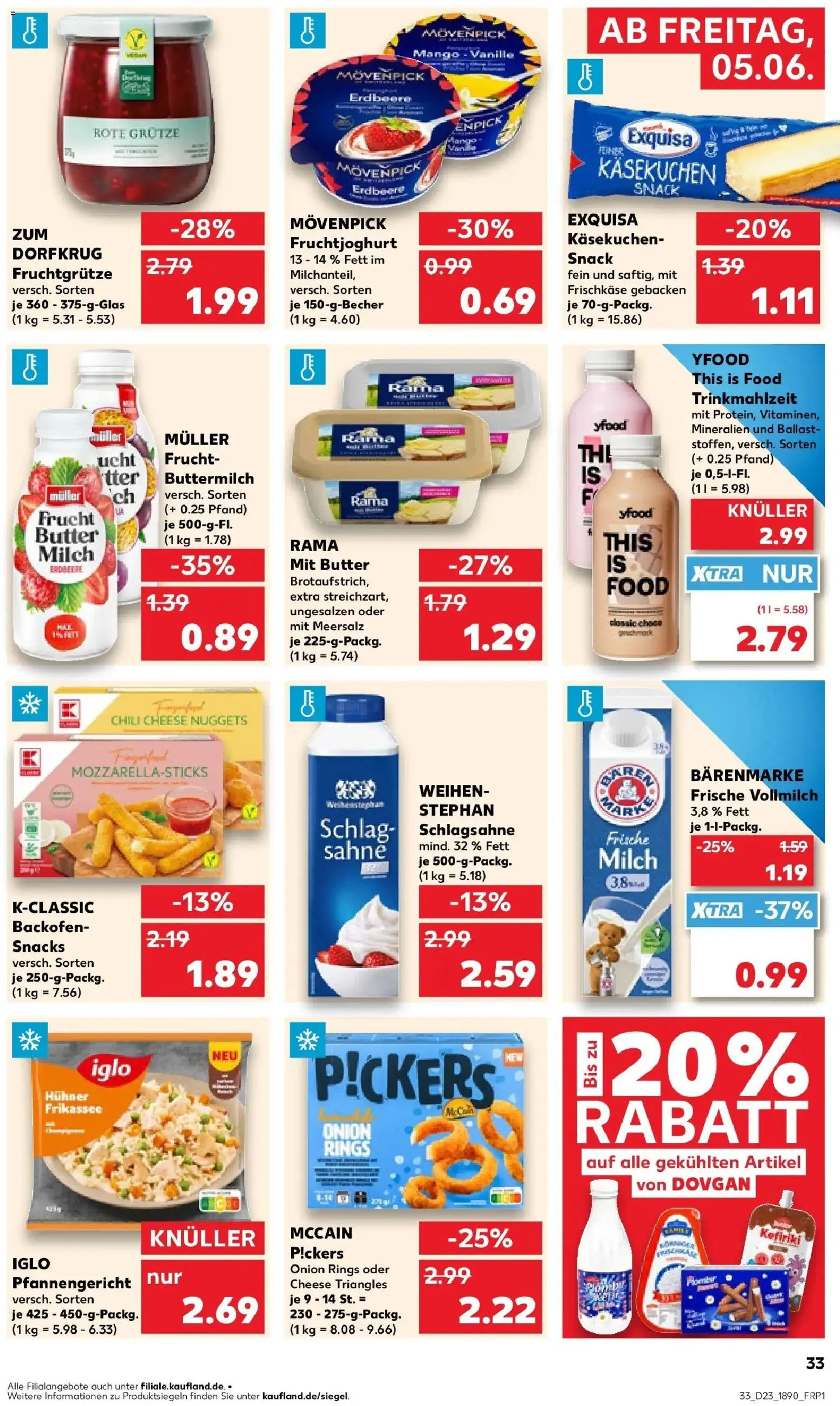 Kaufland Prospekt Schmelz – gültig ab 04.06.2026 | Seite: 33 | Produkte: Buttermilch, Rama, Butter, Mango