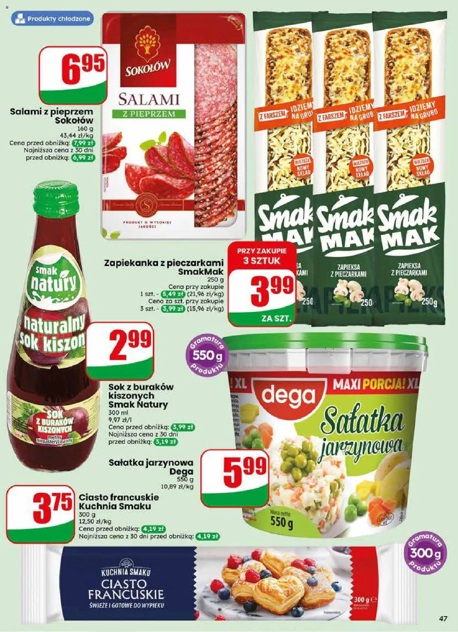 Dino gazetka od 27.05.2026 | Strona: 47 | Produkty: Sok z buraków, Ciasto francuskie, Zapiekanka, Sok