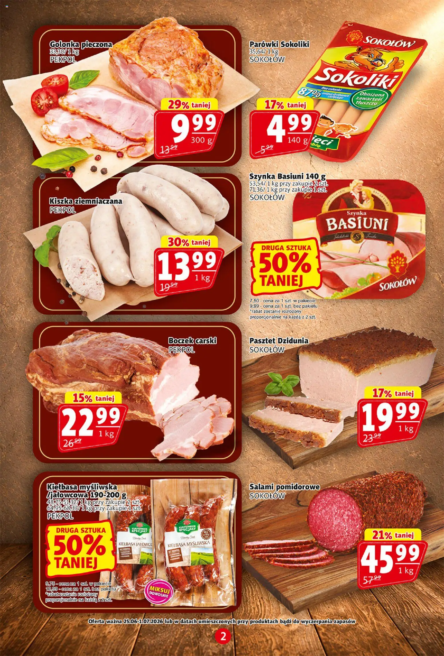 Prim Market gazetka od 25.06.2026 | Strona: 2 | Produkty: Kiszka ziemniaczana, Myśliwska, Szynka, Salami