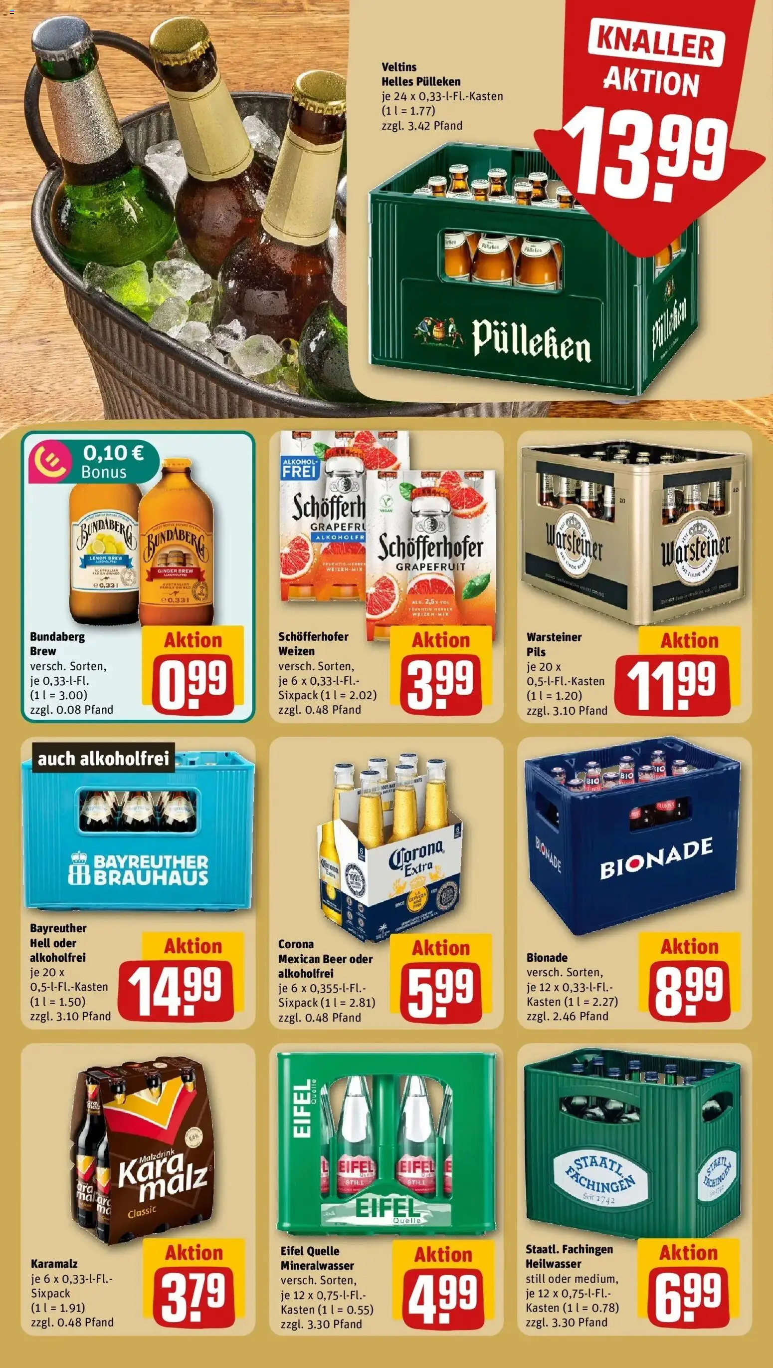 REWE Prospekt ab 19.10.2026 zum Blättern » Angebote | Seite: 19 | Produkte: Bayreuther hell, Grapefruit, Warsteiner, Veltins