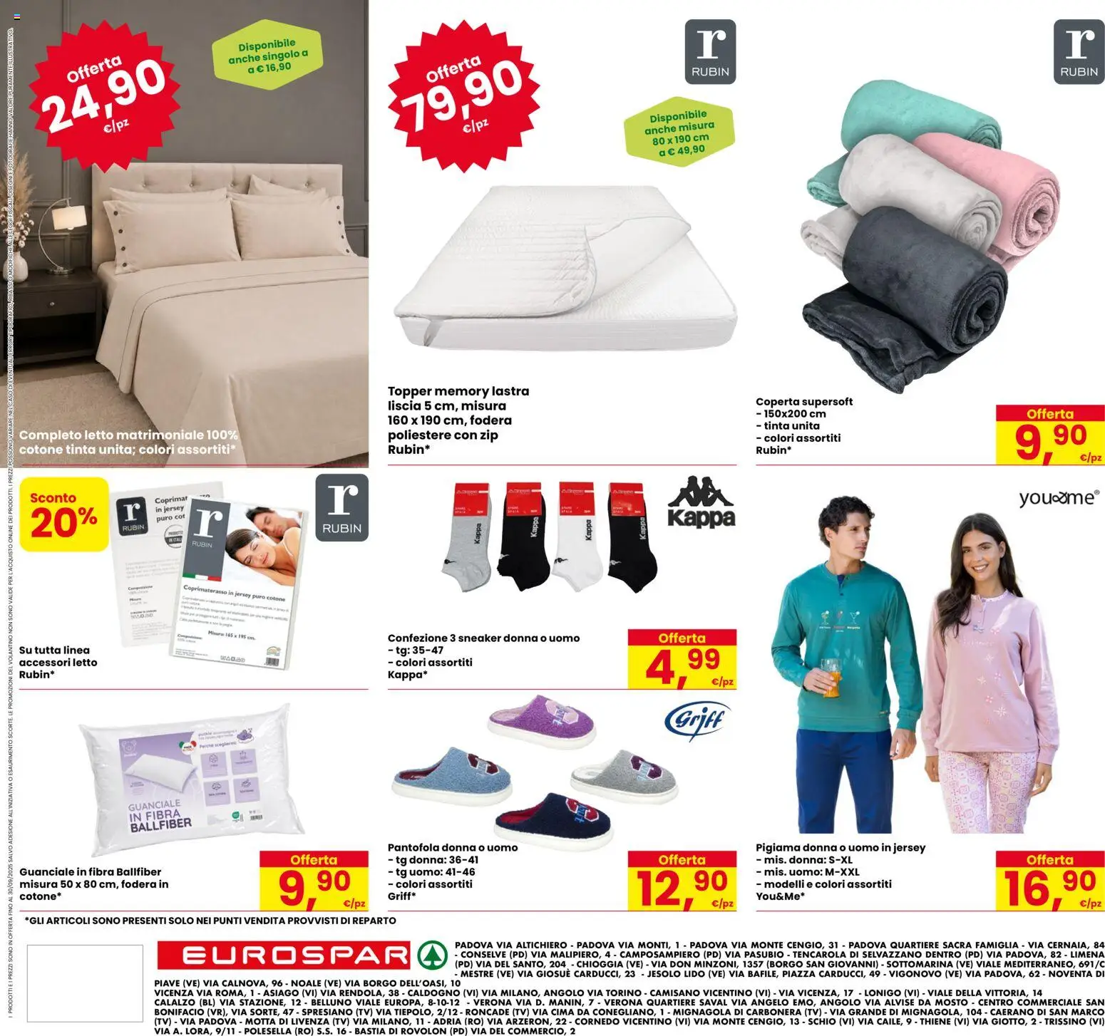Volantino Eurospar del 17/09/2026 | Pagina: 24 | Prodotti: Letto, Coperta, Coprimaterasso, Guanciale