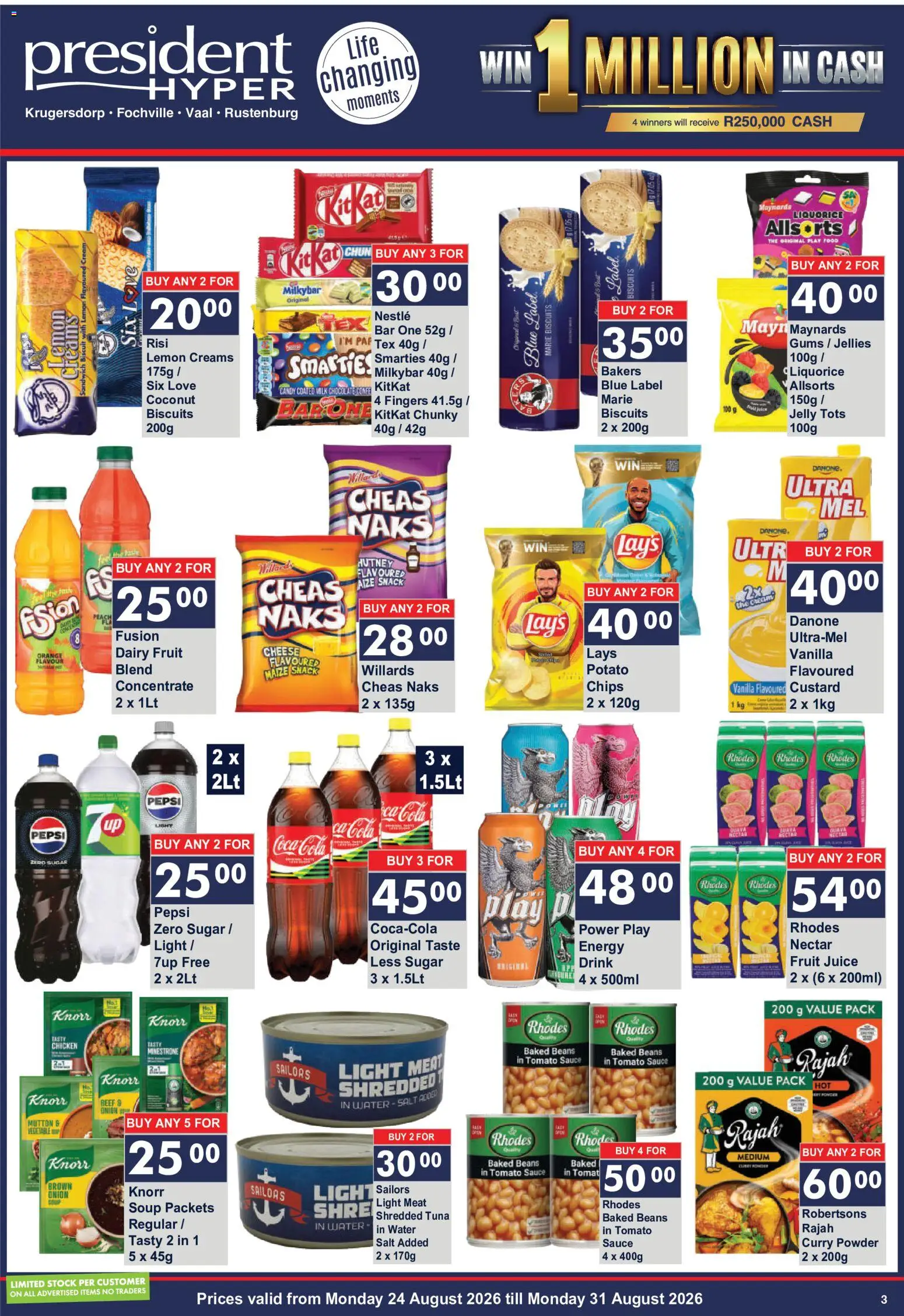 New President Hyper catalogue – valid from 24/08/2026 | Page: 3 | Products: Water, Sauce, Salt, Lemon