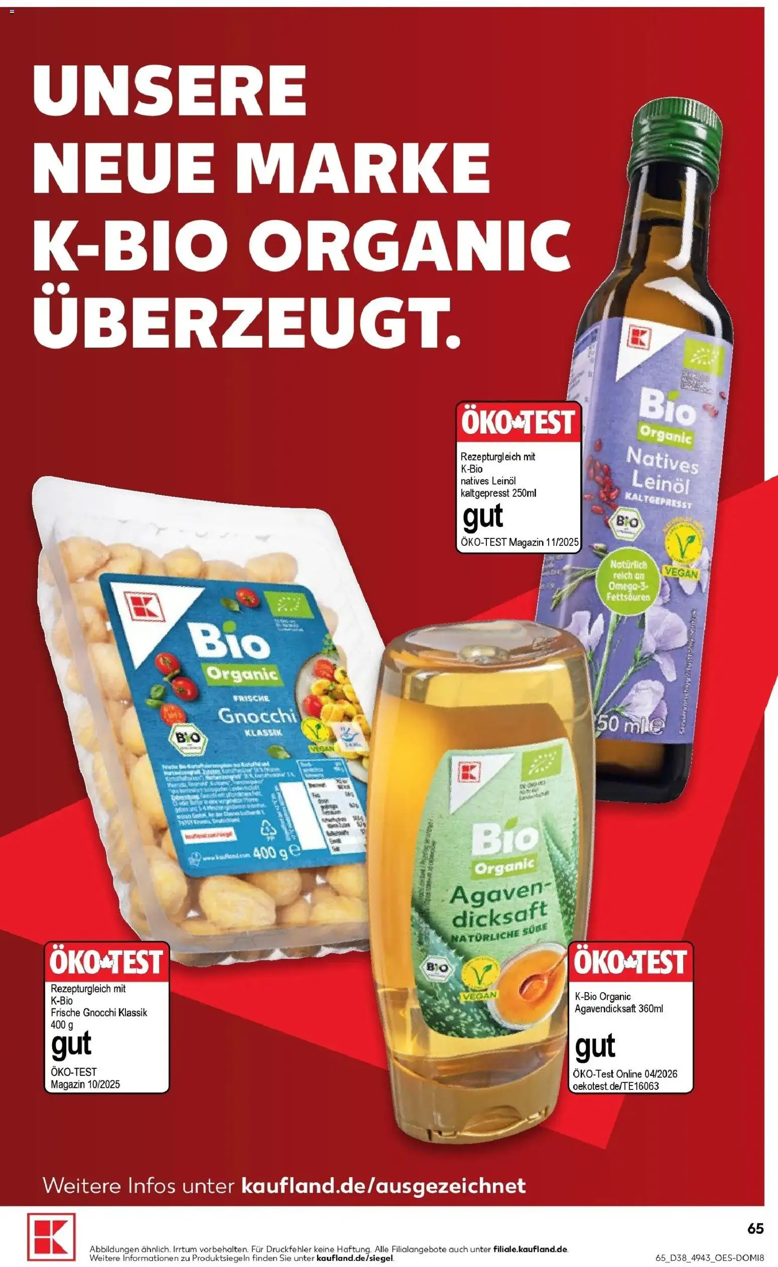 Prospekt Kaufland ab 17.09.2026 » Angebote Online zum Blättern | Seite: 65 | Produkte: Gnocchi, Leinöl, Magazin