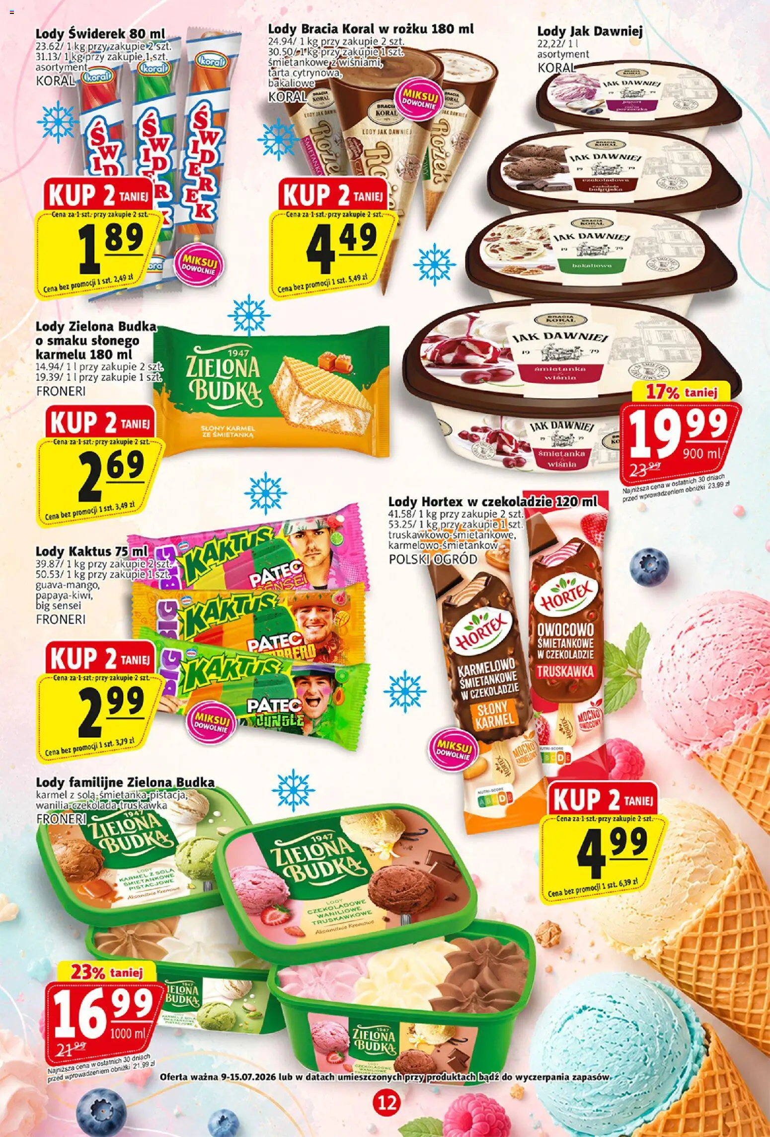Prim Market gazetka od 09.07.2026 | Strona: 12 | Produkty: Lody Kaktus, Lody