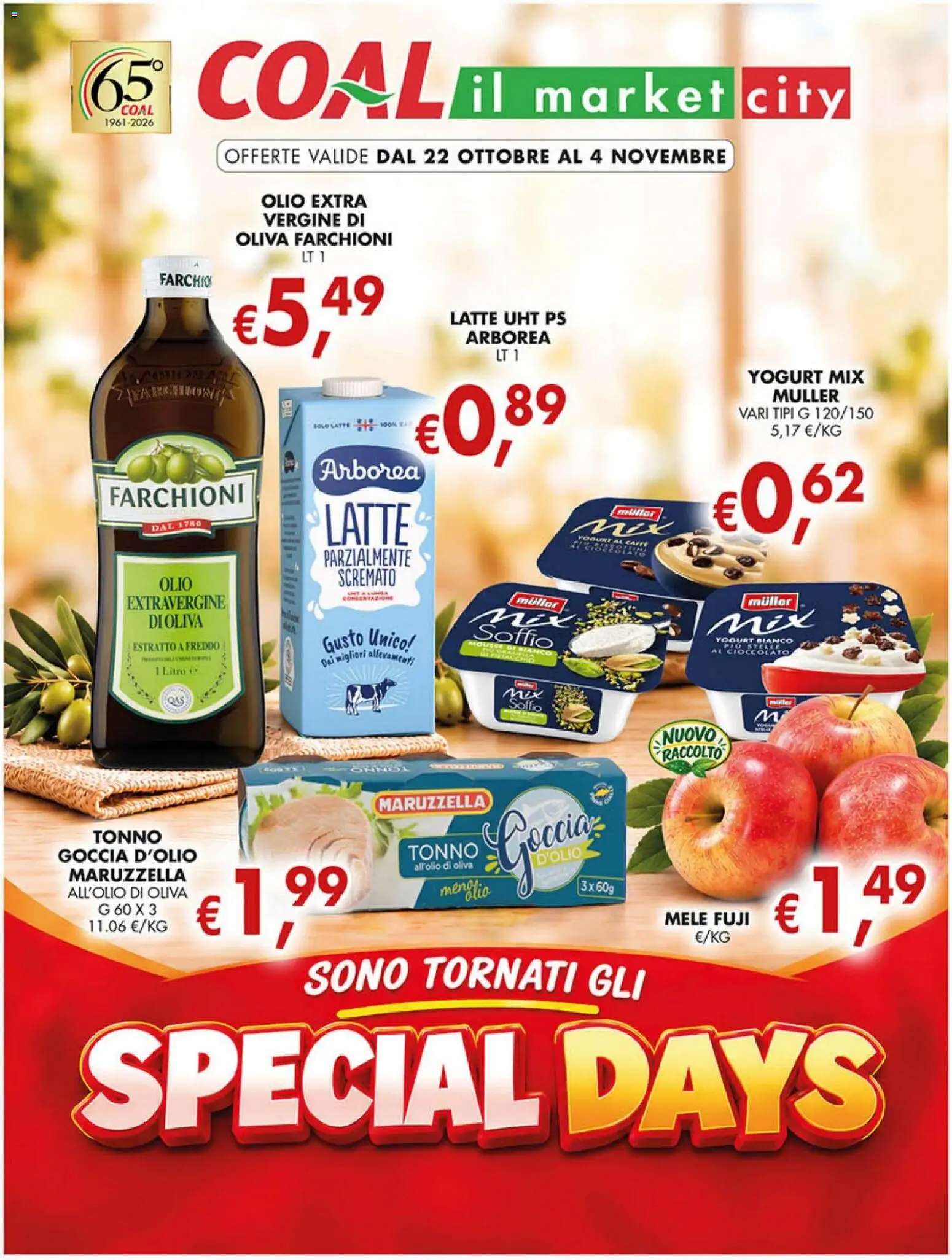 Volantino Coal del 22/10/2026 | Pagina: 1 | Prodotti: Mele, Olio, Tonno, Yogurt bianco