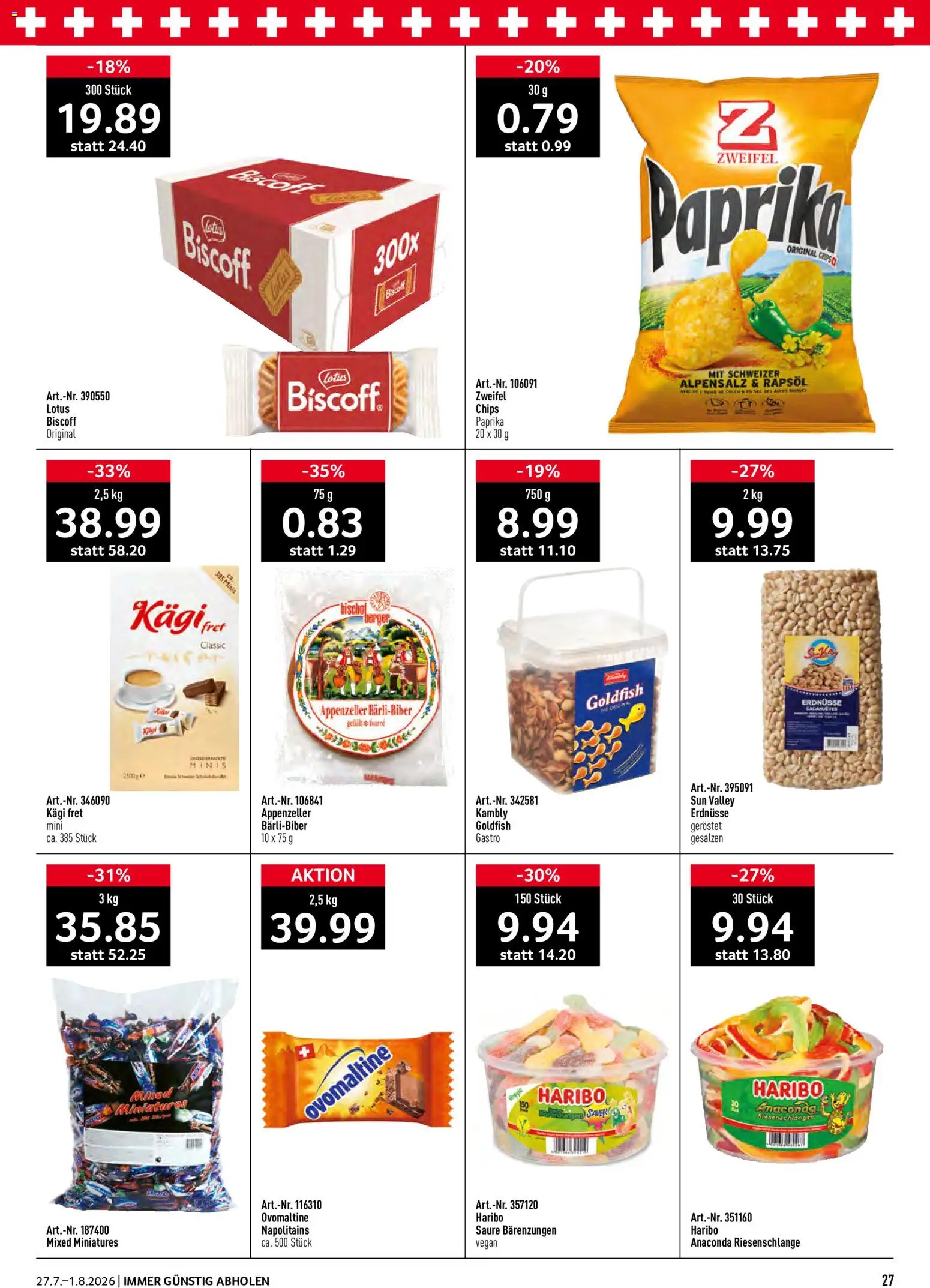 Prodega aktionen – gültig ab 27.07.2026 | Seite: 27 | Produkte: Erdnüsse, Rapsöl, Chips
