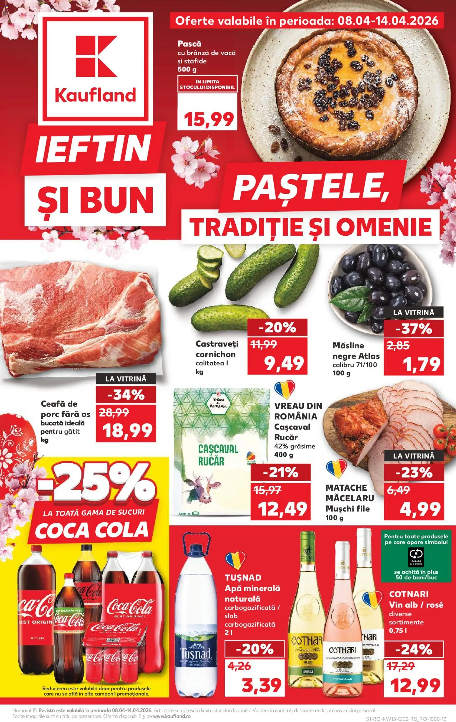 Noul catalog Kaufland – valabil de la 08.04.2026 | Pagină: 1 | Produse: Keçeli kalem, Yazı tahtası kalemi, Brânză, Castraveți