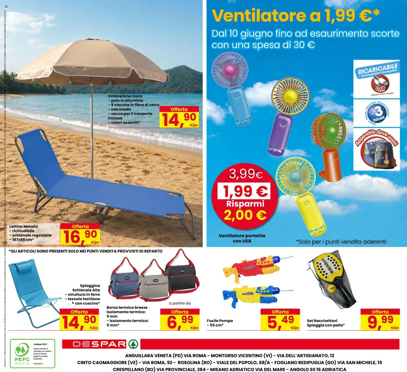 Volantino Despar del 11.06.2026 | Pagina: 20 | Prodotti: Ventilatore, Borsa termica, USB, Alluminio
