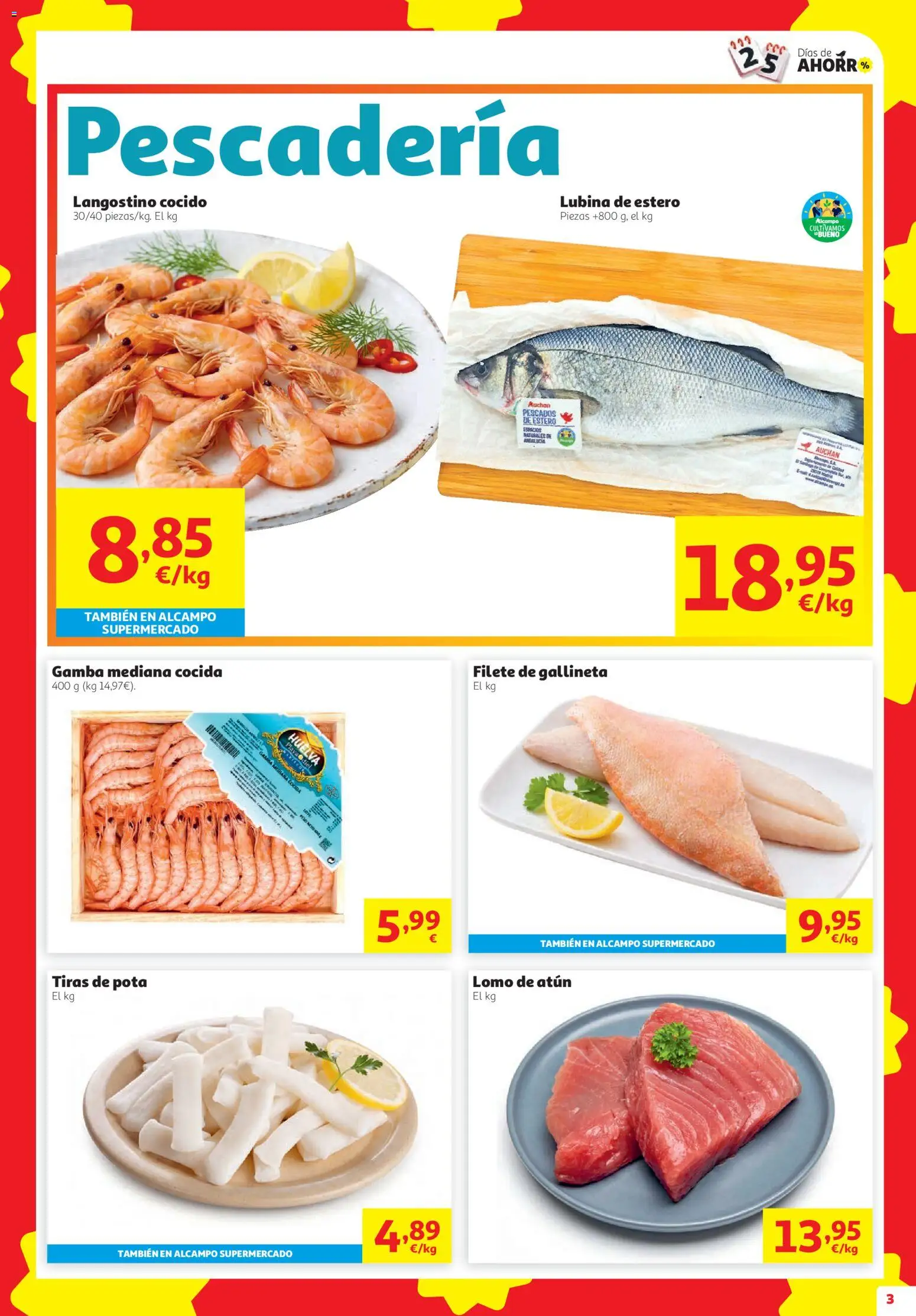 Alcampo HG Ferrol │ válido desde el 08/10/2026 | Página: 3 | Productos: Atún, Filete, Langostino, Gamba