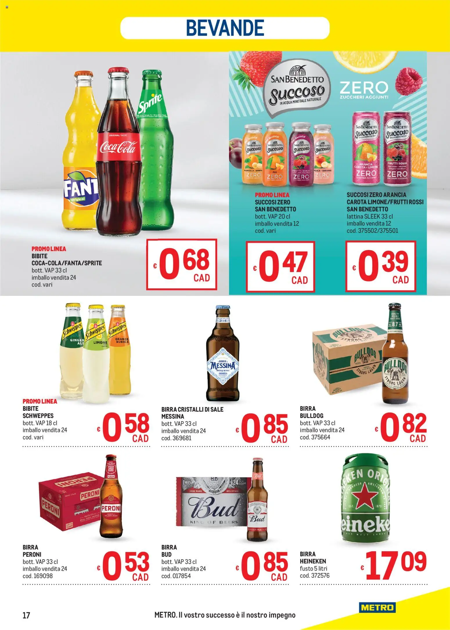 Volantino Metro del 13/08/2026 | Pagina: 17 | Prodotti: Sale, Limone, Acqua minerale, Birra Peroni