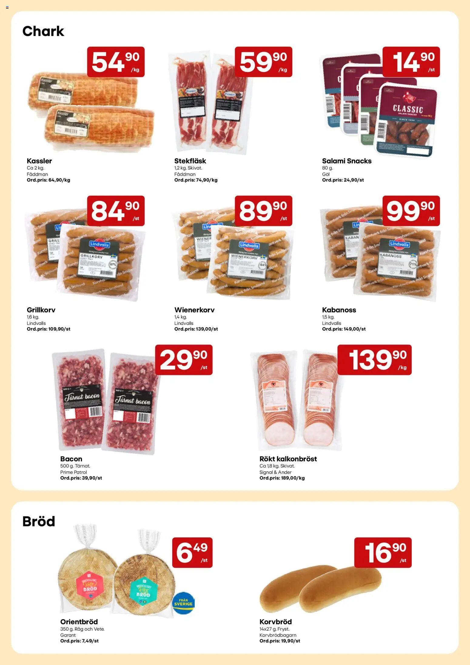 Snabbgross reklamblad aktuell från 05/10/2026 | Sida: 5 | Produkter: Grill, Bacon, Korvbröd, Kalkonbröst