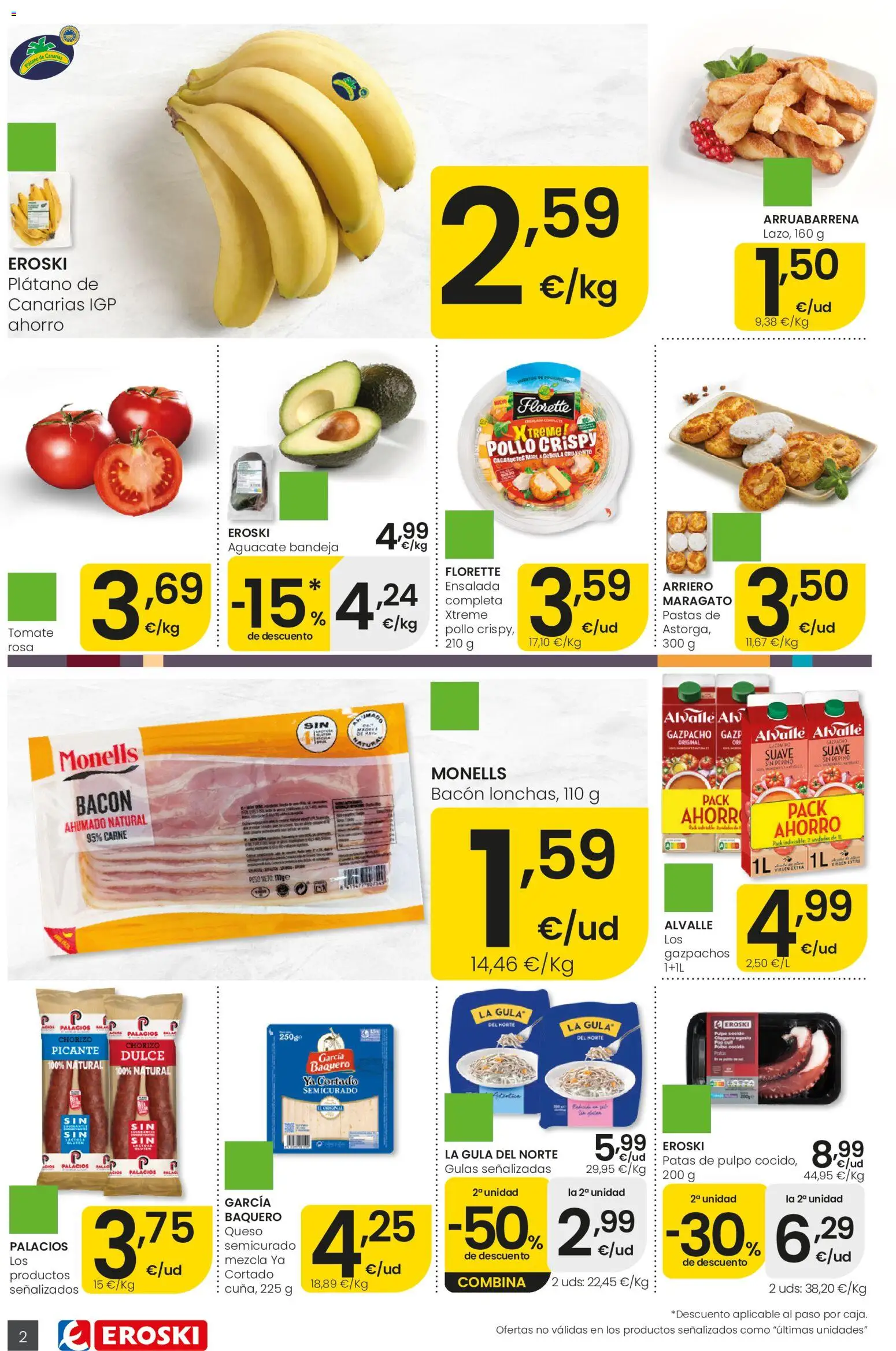 Eroski Ofertones de verano Aliprox │ válido desde el 11.06.2026 | Página: 2 | Productos: Queso, Ensalada, Peso, Bandeja