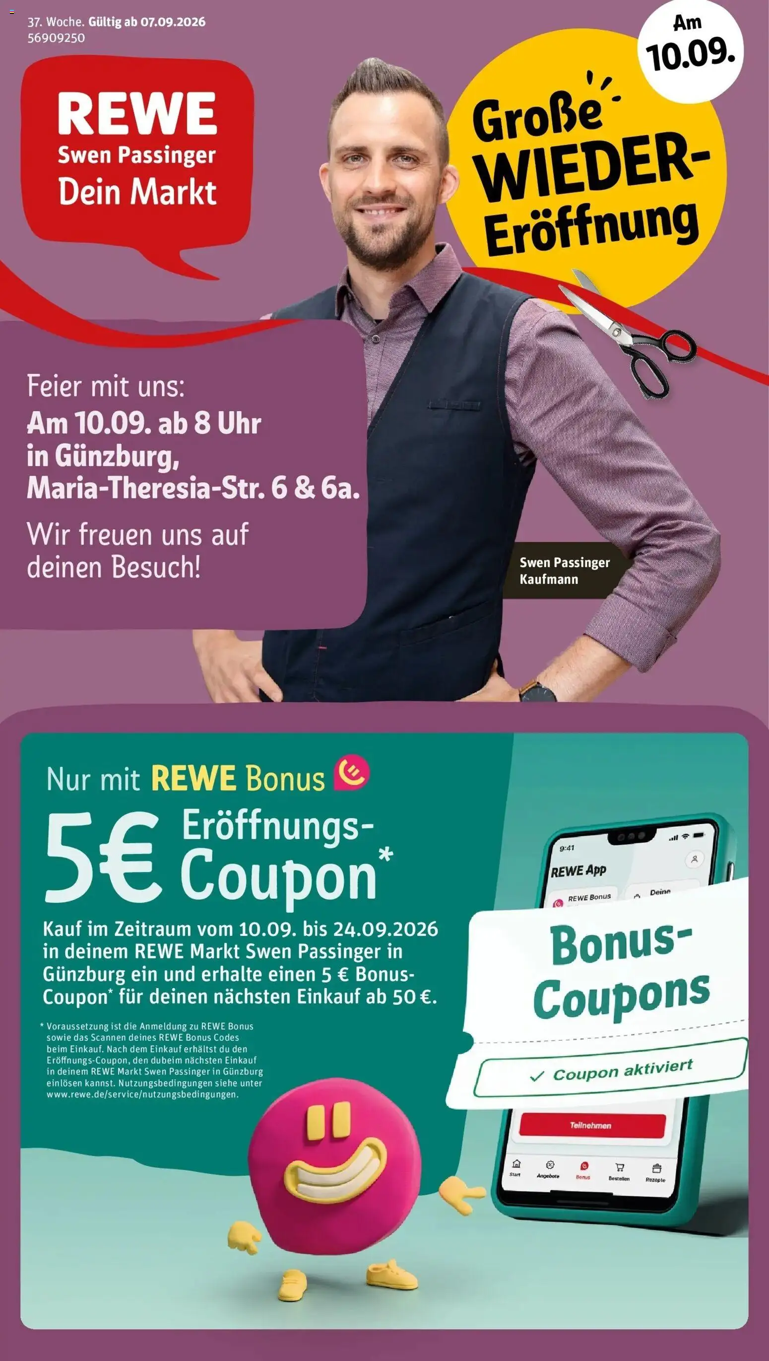 REWE Prospekt ab 07.09.2026 zum Blättern » Angebote | Seite: 1 | Produkte: Uhr