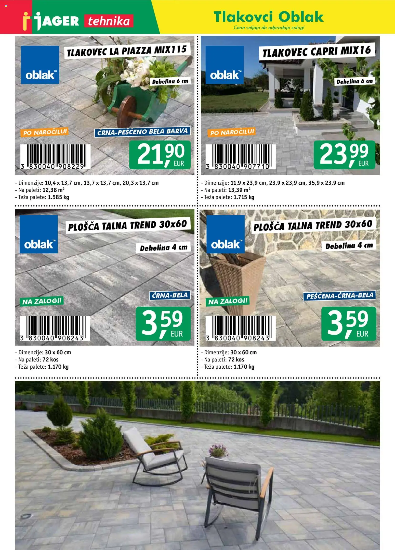 Novi Jager katalog ponudbe – veljaven od 21.08.2026 | Stran: 7 | Izdelki: Teza, Kos, Barva, Tlakovec