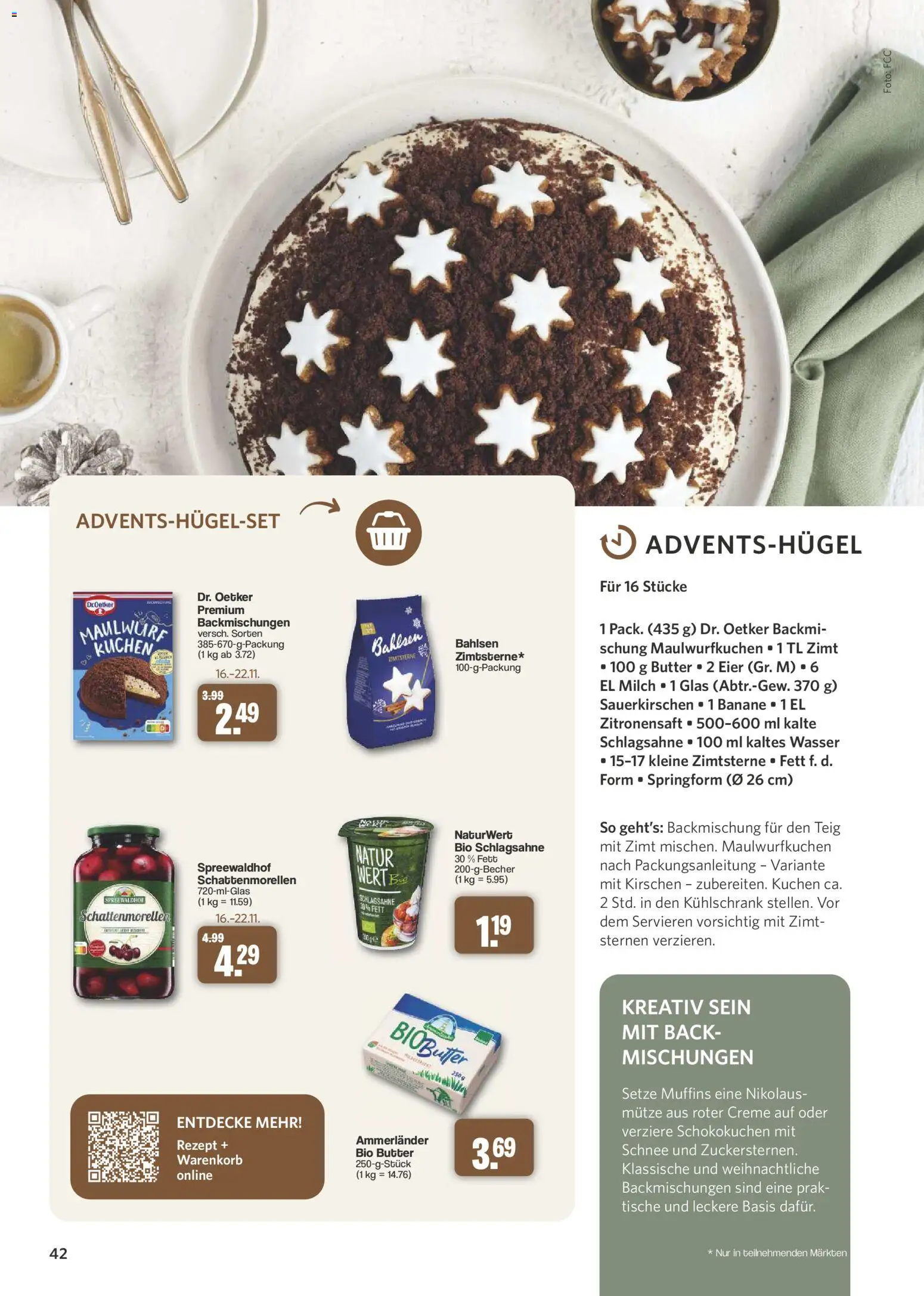 Famila Nordwest myTime November 2026 – gültig ab 26.10.2026 | Seite: 42 | Produkte: Butter, Eier, Creme, Kuchen