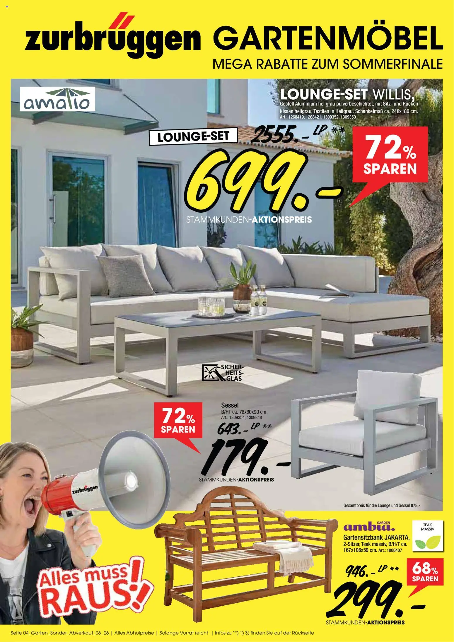 Zurbrüggen Gartenmöbel Sparalarm – gültig ab 10.08.2026 | Seite: 4 | Produkte: Kissen, Sessel, Gartenmöbel