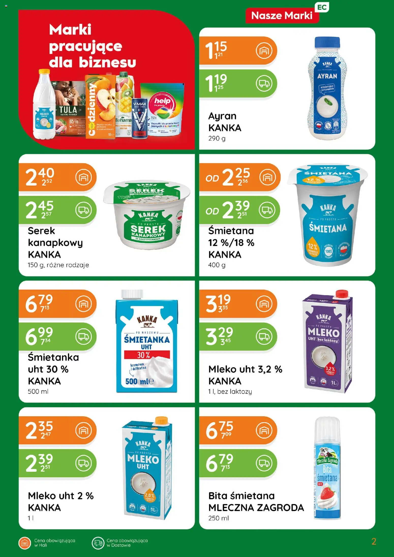 Eurocash gazetka od 15.10.2026 | Strona: 2 | Produkty: Kapsułki, Bez laktozy, Mleko, Śmietana