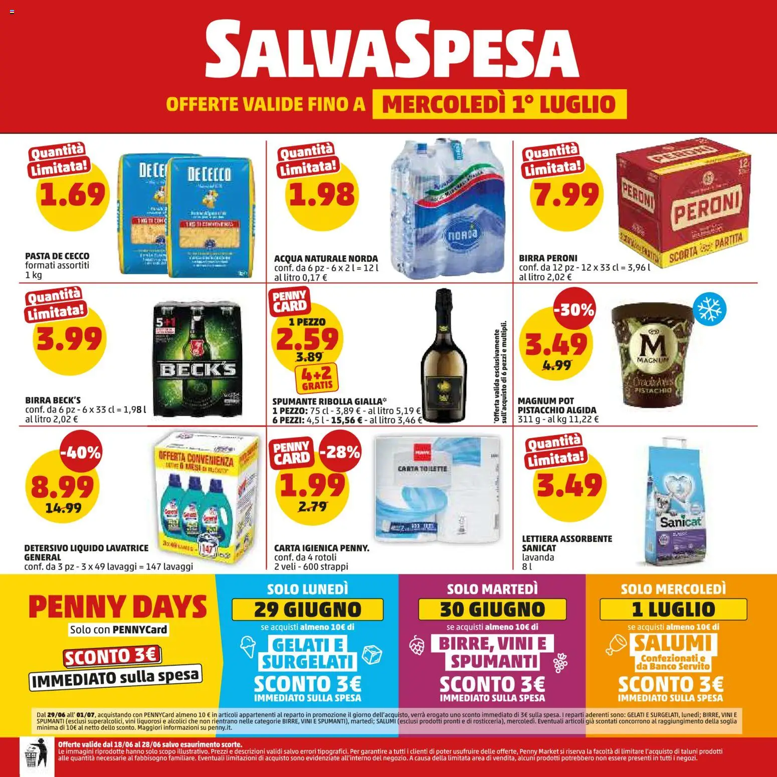 Volantino PENNY del 18.06.2026 | Pagina: 20 | Prodotti: Birra, Acqua, Pasta, Acqua naturale