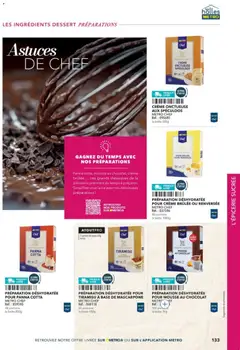 METRO - Prévisualisation de METRO - Restauration rapide valide à partir de 24/04/2025 | Page: 133 | Produits: Cacao, Ingrédients, Tiramisu, Dessert