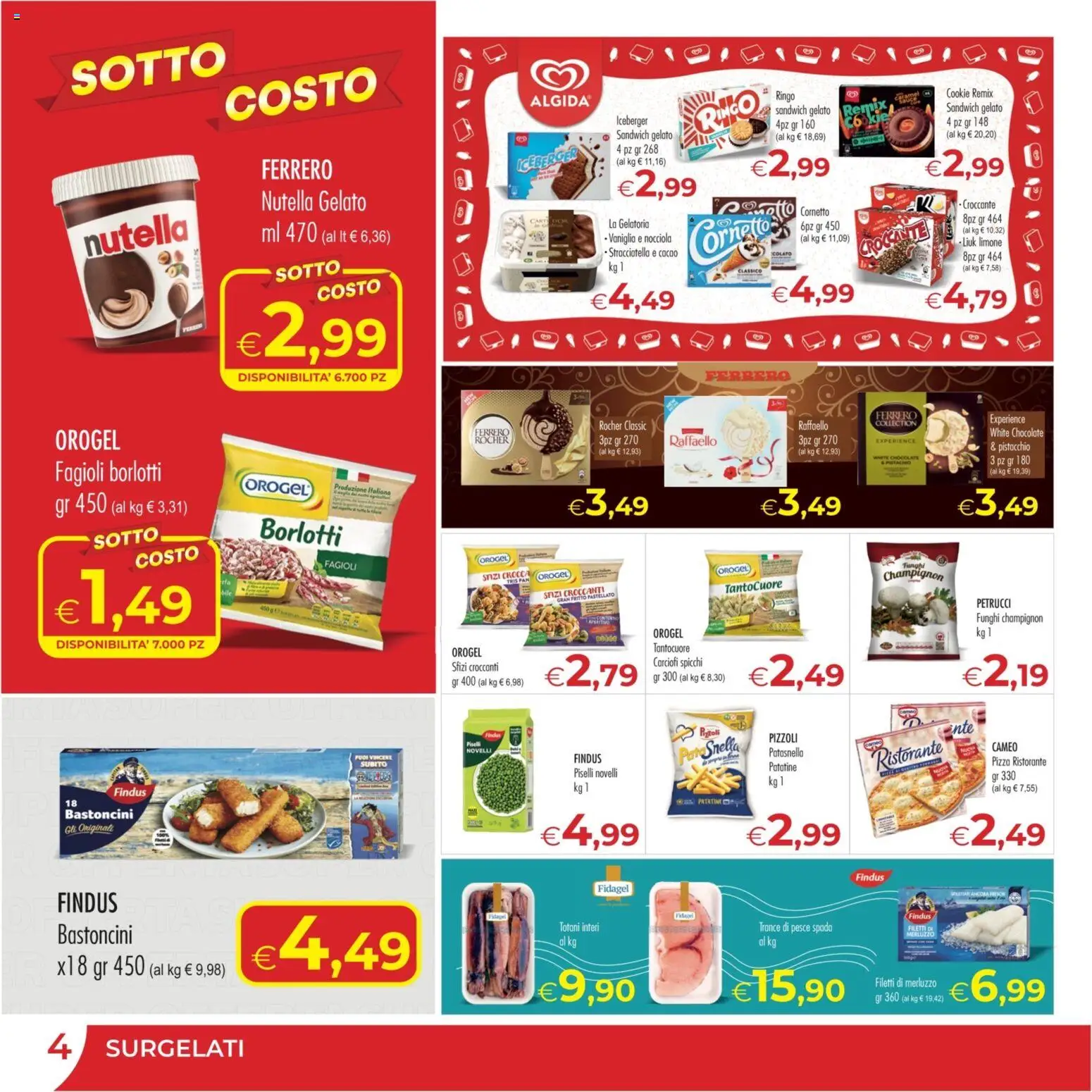 Volantino MerSi Supermercati del 17.06.2026 | Pagina: 4 | Prodotti: Carciofi, Nutella, Piselli, Stracciatella