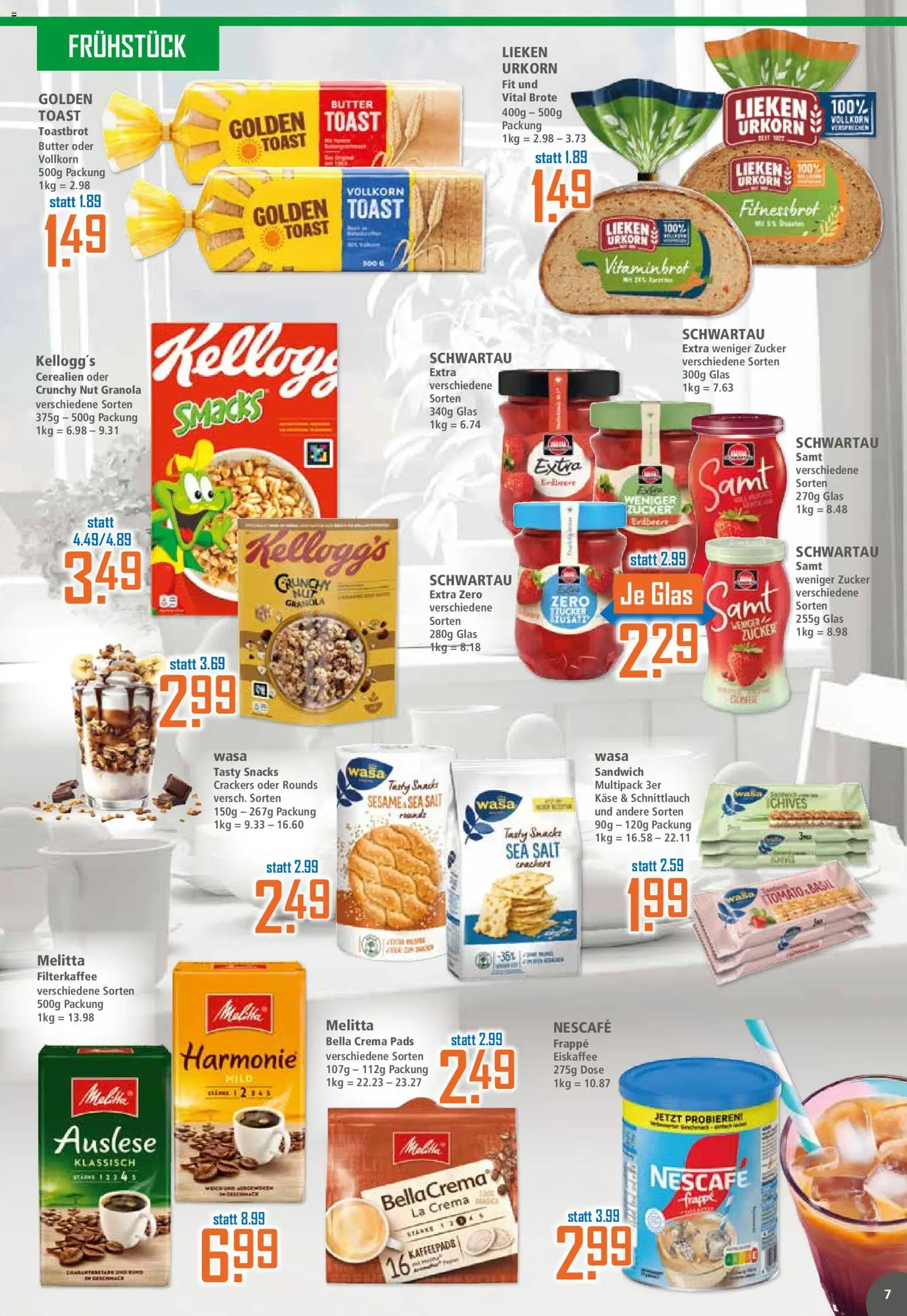 Klaas & Kock Prospekt – gültig ab 29.06.2026 | Seite: 7 | Produkte: Melitta, Käse, Toastbrot, Schwartau extra