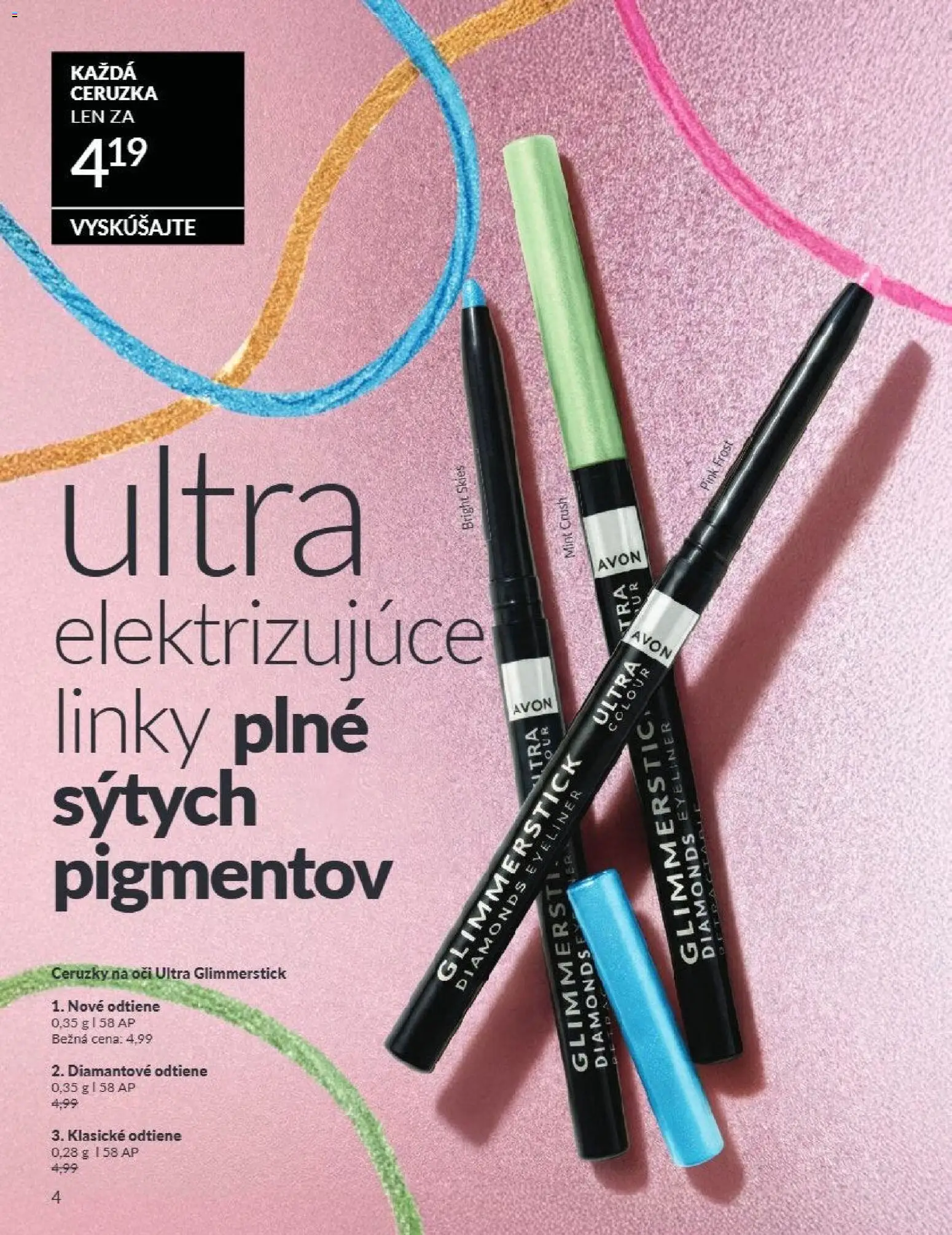 Nové Avon akcie – leták je platný od 01.08.2026 | Strana: 4 | Produkty: Ceruzka